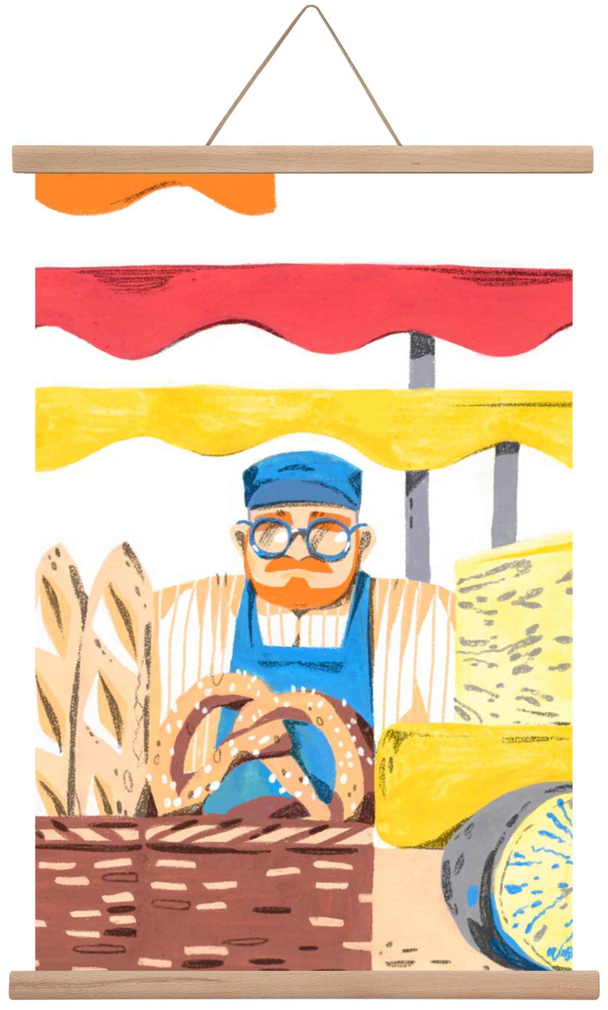 Cheese market, 60x40 cm (60x40 cm), Tölgy akasztó