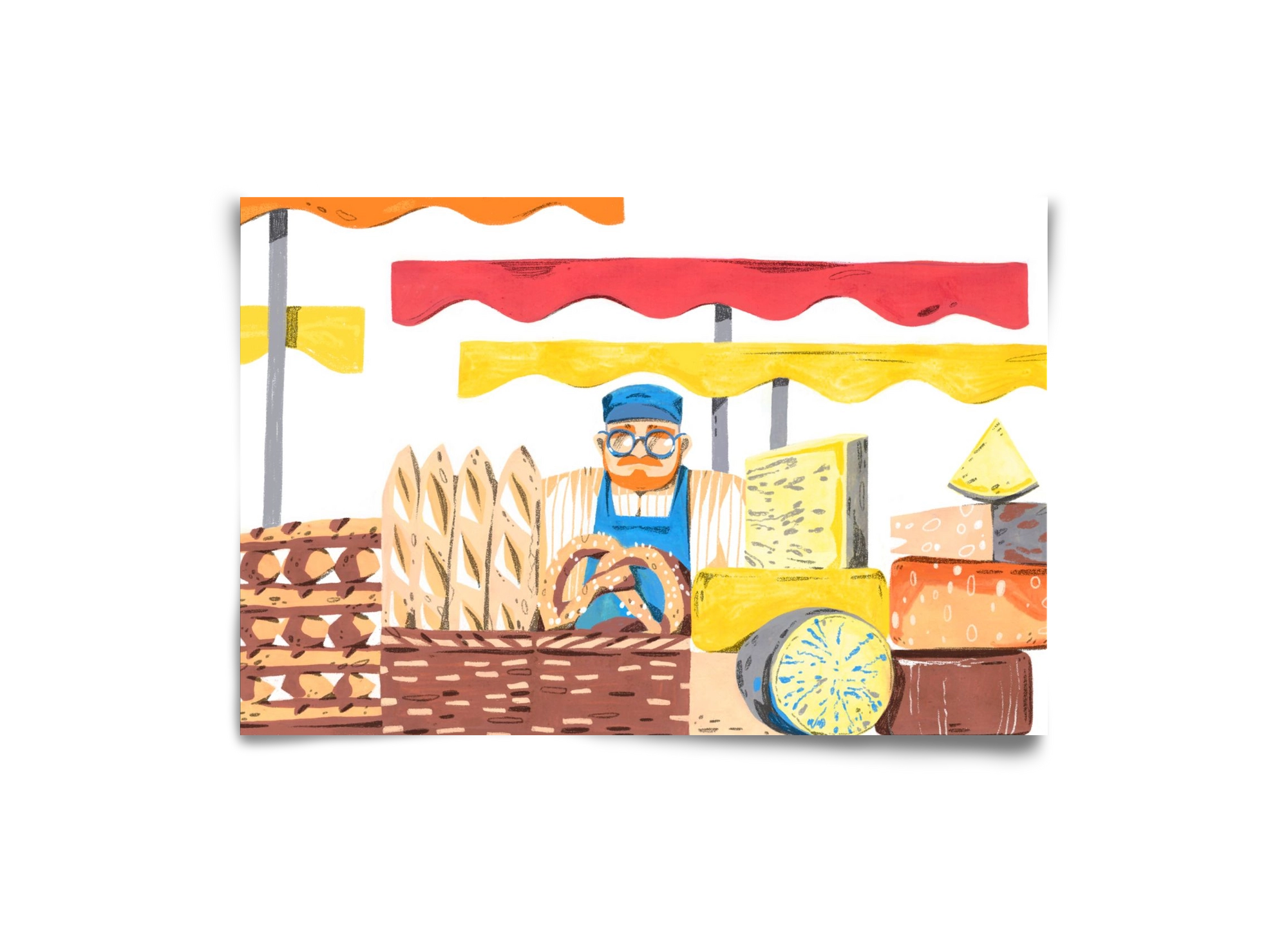 Cheese market, 30x20 cm, Keret nélkül