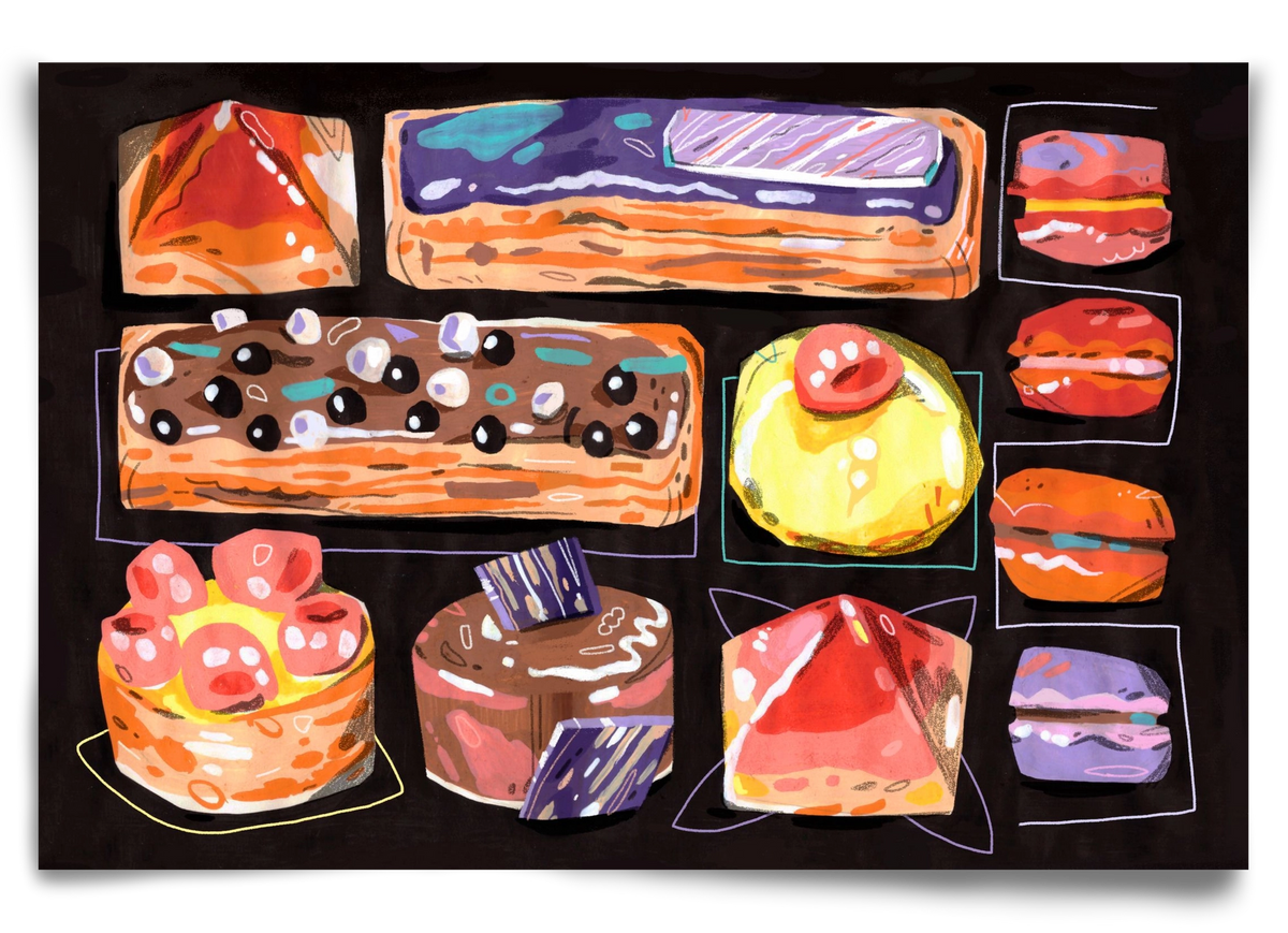 Cakes, 90x60 cm, Keret nélkül