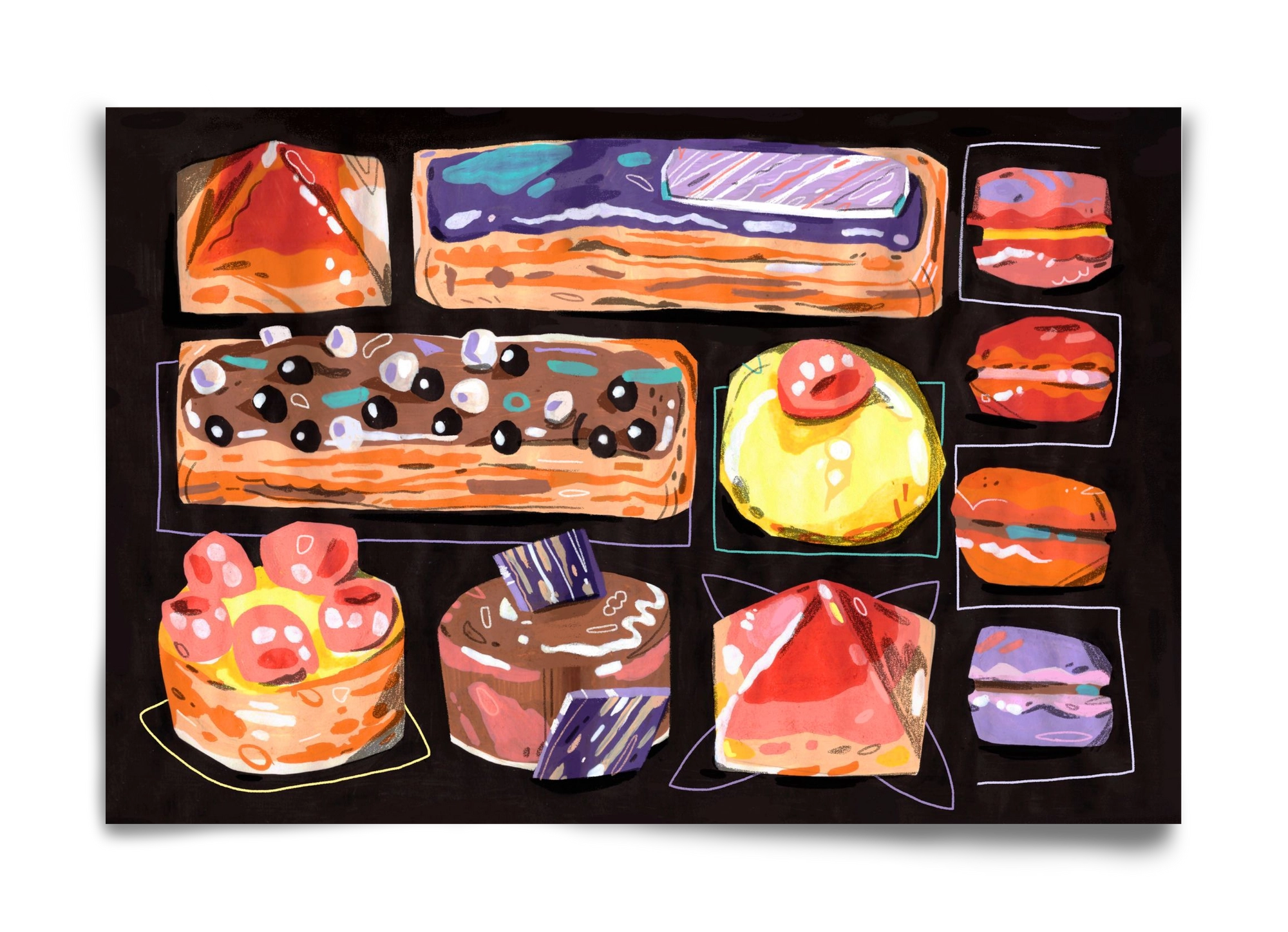 Cakes, 60x40 cm, Keret nélkül