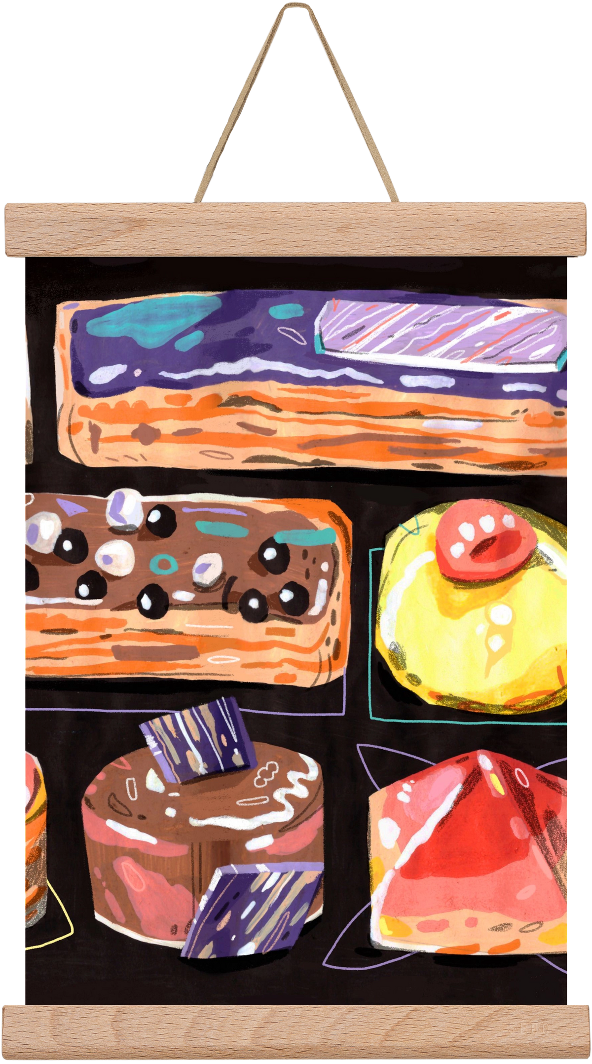 Cakes, 30x20 cm (30x20 cm), Tölgy akasztó