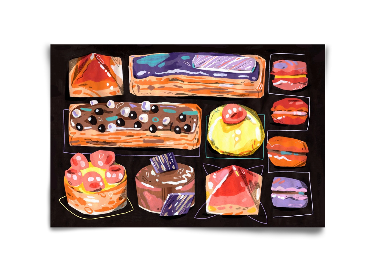 Cakes, 45x30 cm, Keret nélkül