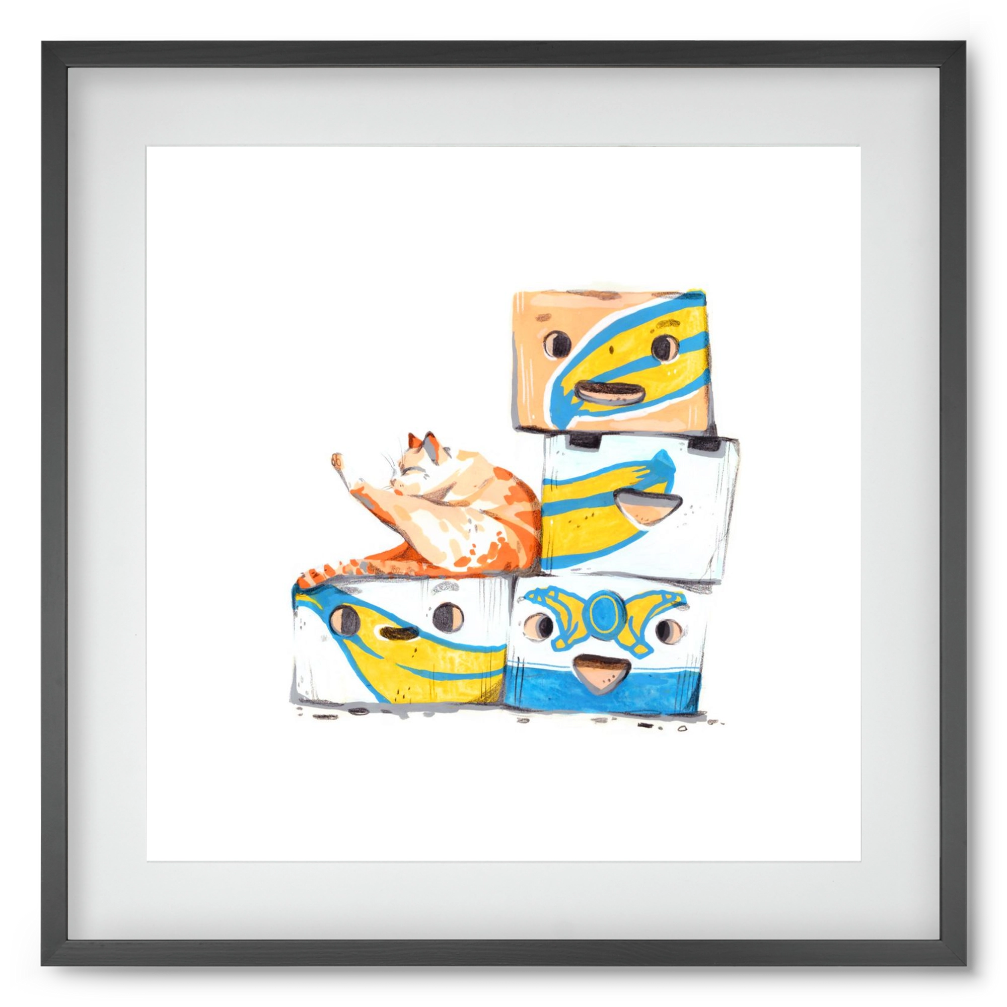 Banana boxes, 50x50 cm (40x40 cm), Fekete keret, paszpartuval