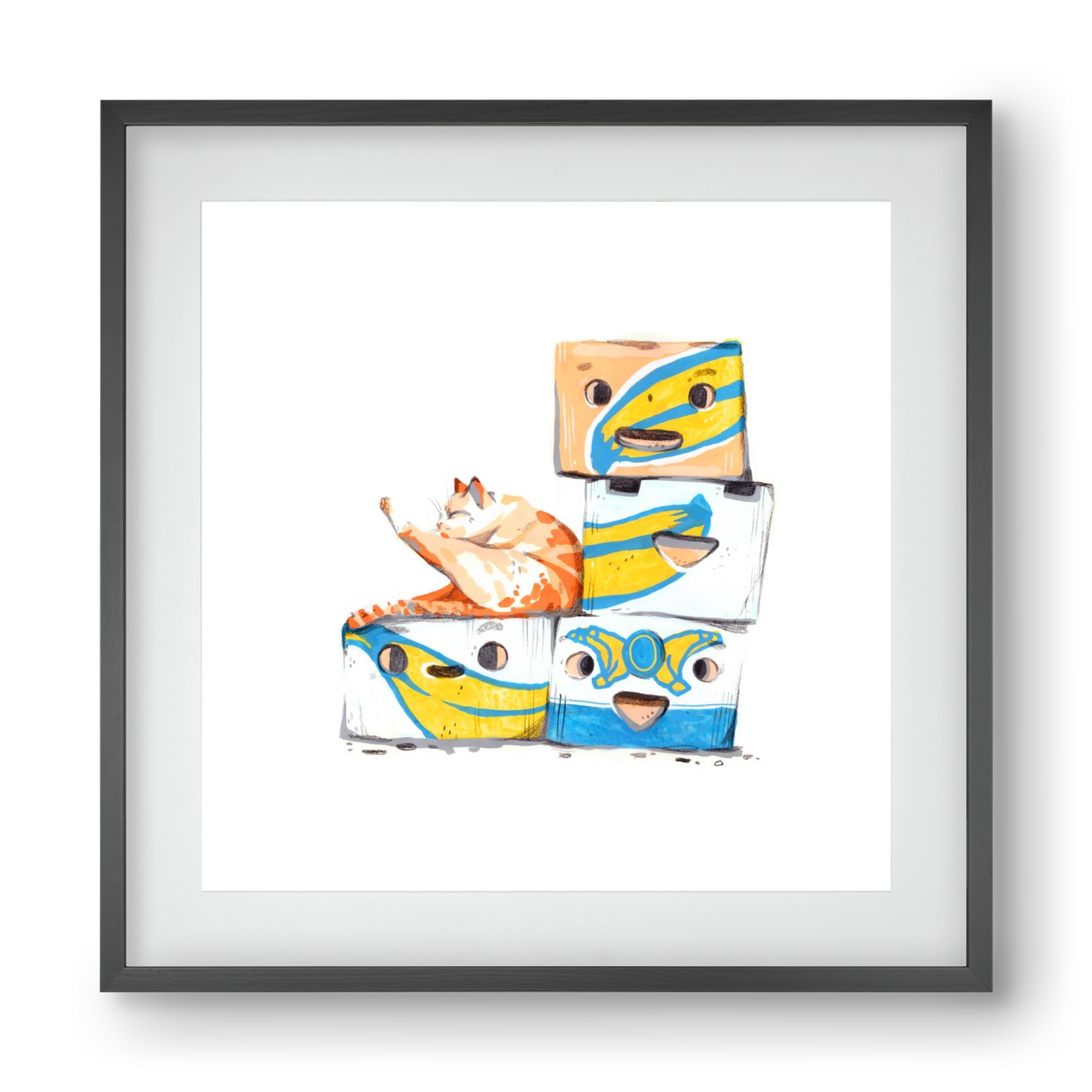 Banana boxes, 40x40 cm (30x30 cm), Fekete keret, paszpartuval