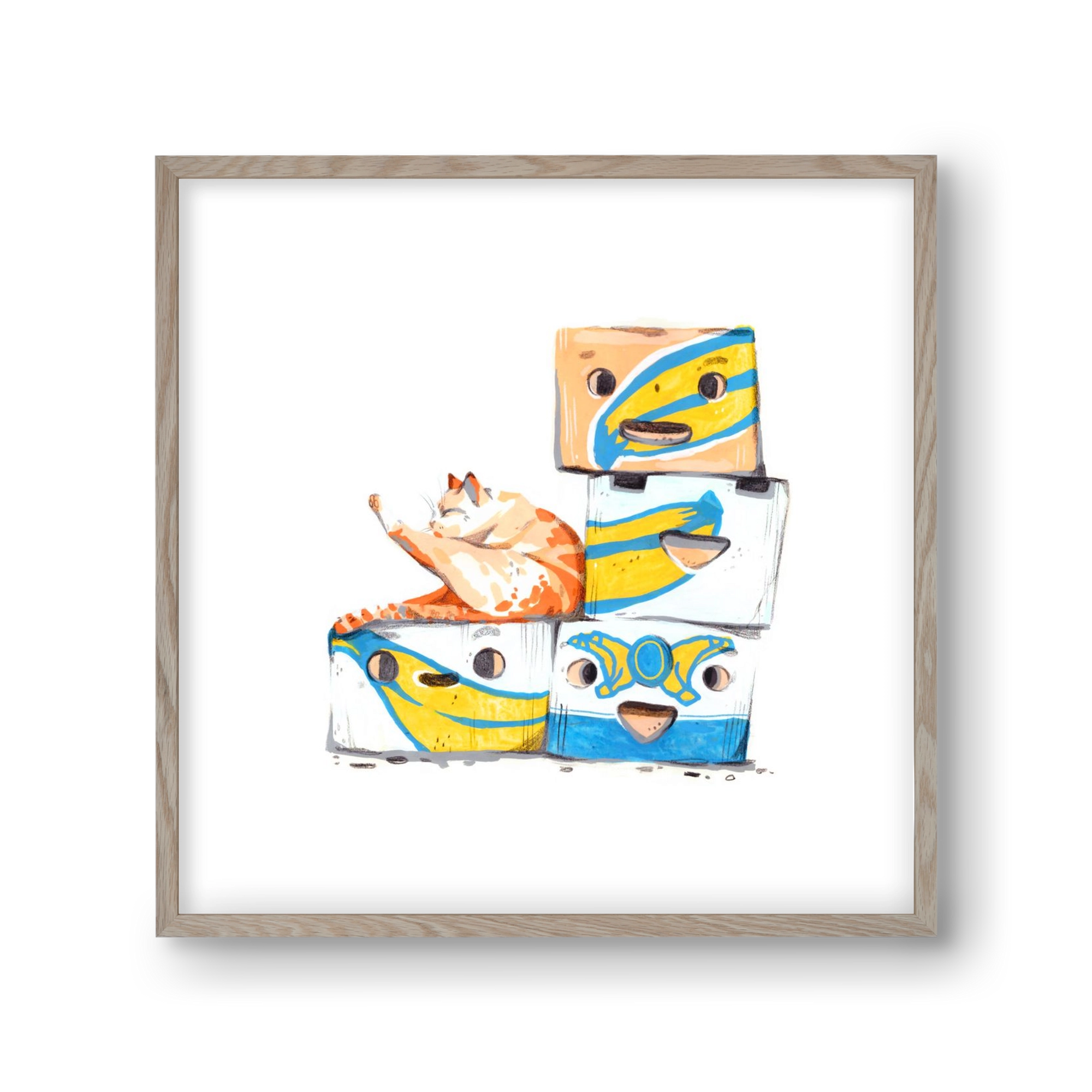 Banana boxes, 30x30 cm (30x30 cm), Tölgy keret