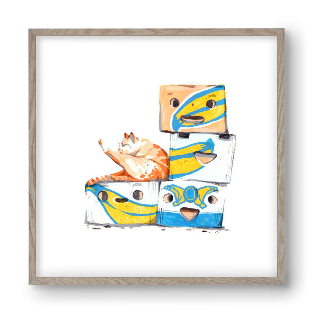 Banana boxes, 40x40 cm (40x40 cm), Tölgy keret