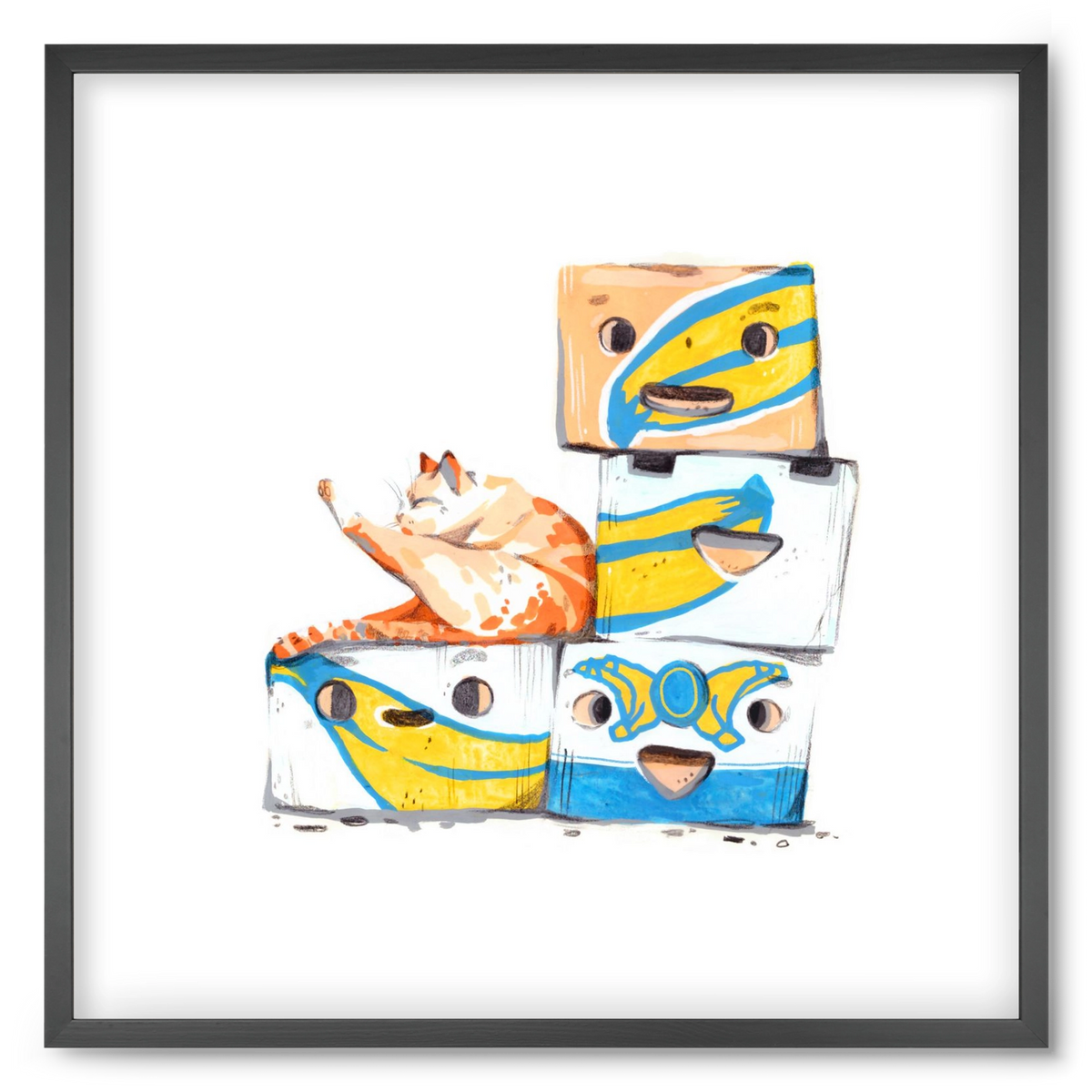 Banana boxes, 50x50 cm (50x50 cm), Fekete keret