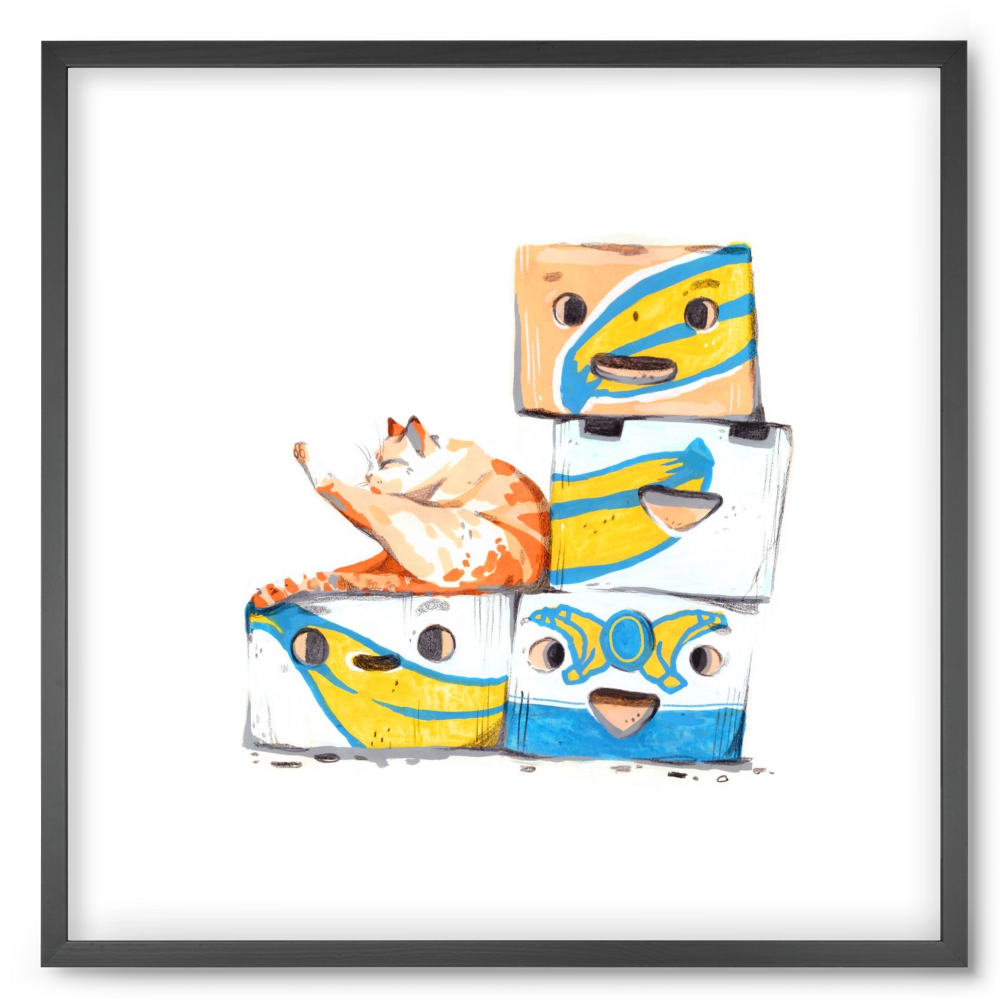 Banana boxes, 50x50 cm (50x50 cm), Fekete keret