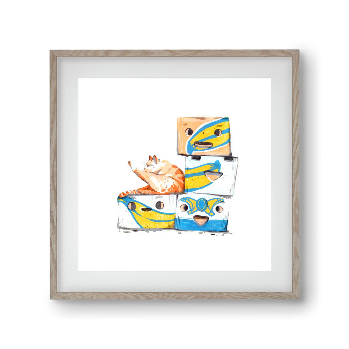 Banana boxes, 30x30 cm (20x20 cm), Tölgy keret, paszpartuval