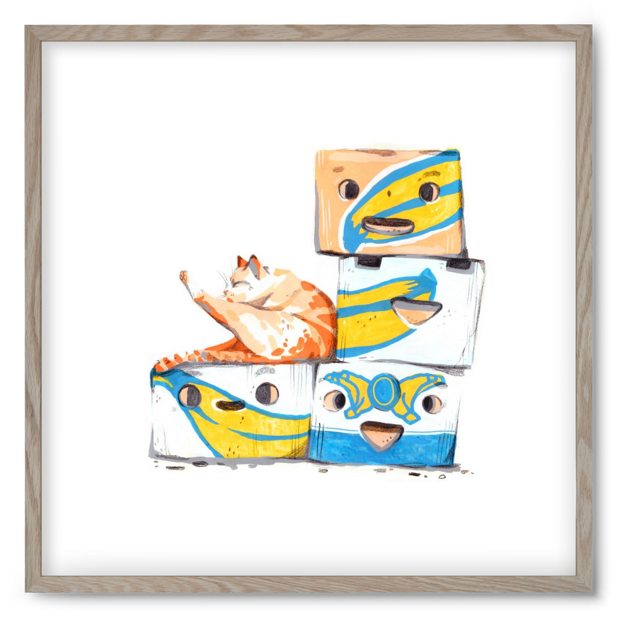 Banana boxes, 50x50 cm (50x50 cm), Tölgy keret