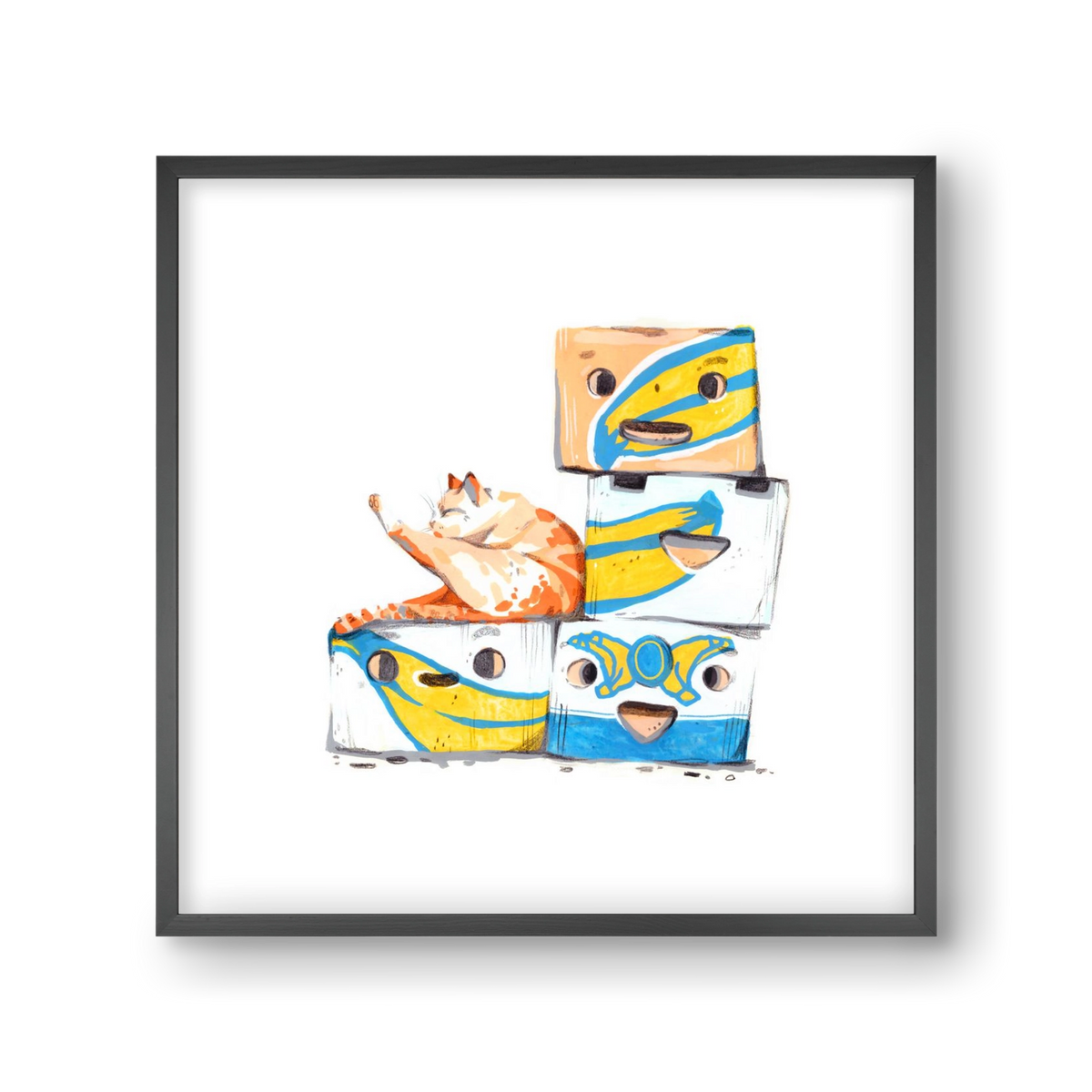 Banana boxes, 30x30 cm (30x30 cm), Fekete keret