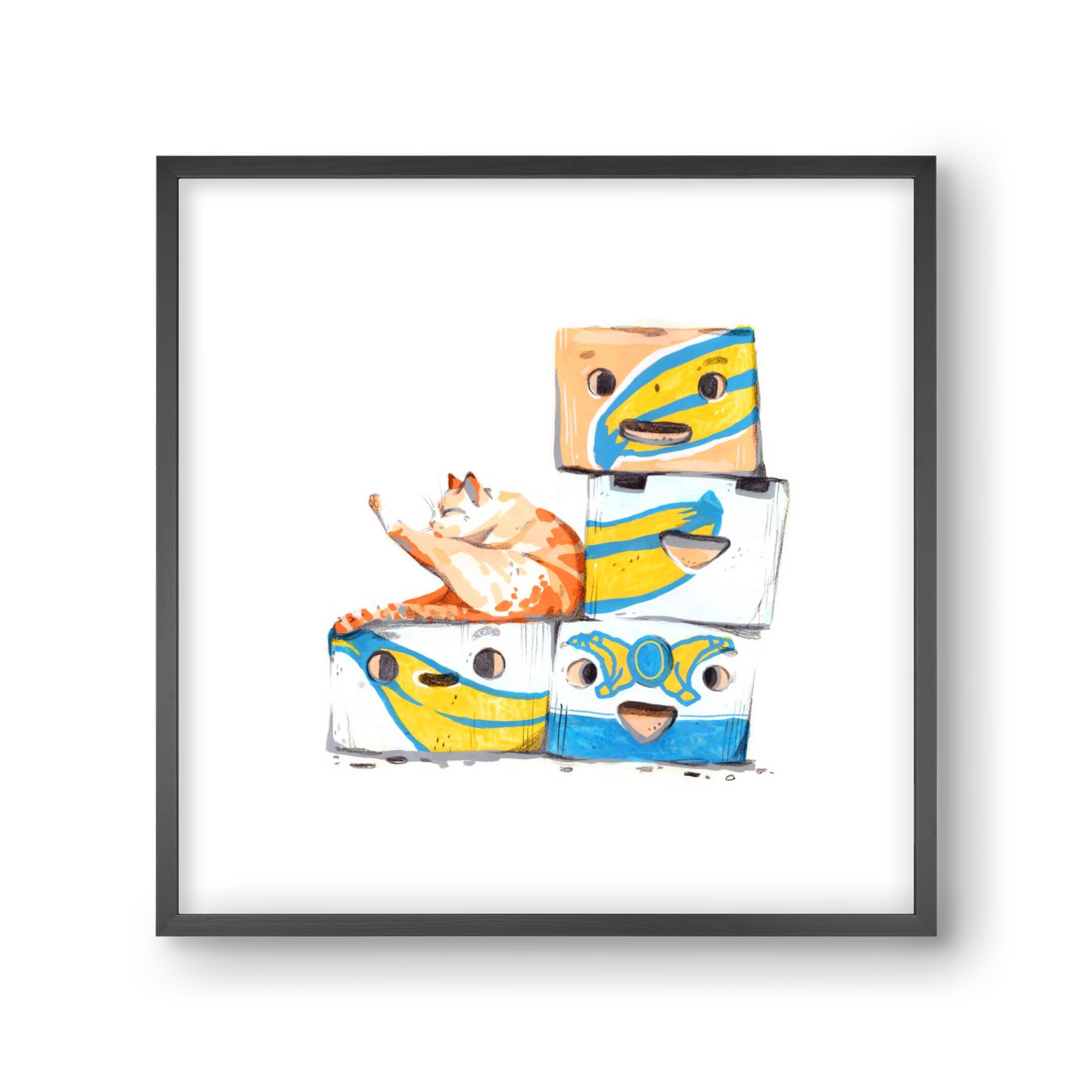 Banana boxes, 30x30 cm (30x30 cm), Fekete keret