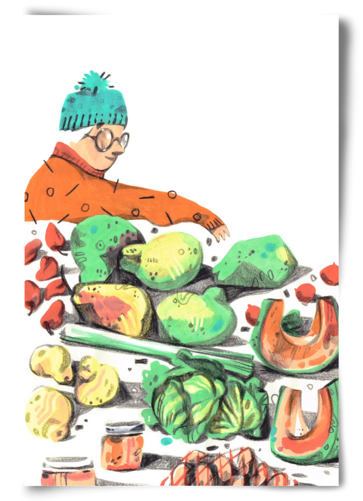 Vegetables, 60x90 cm, Keret nélkül