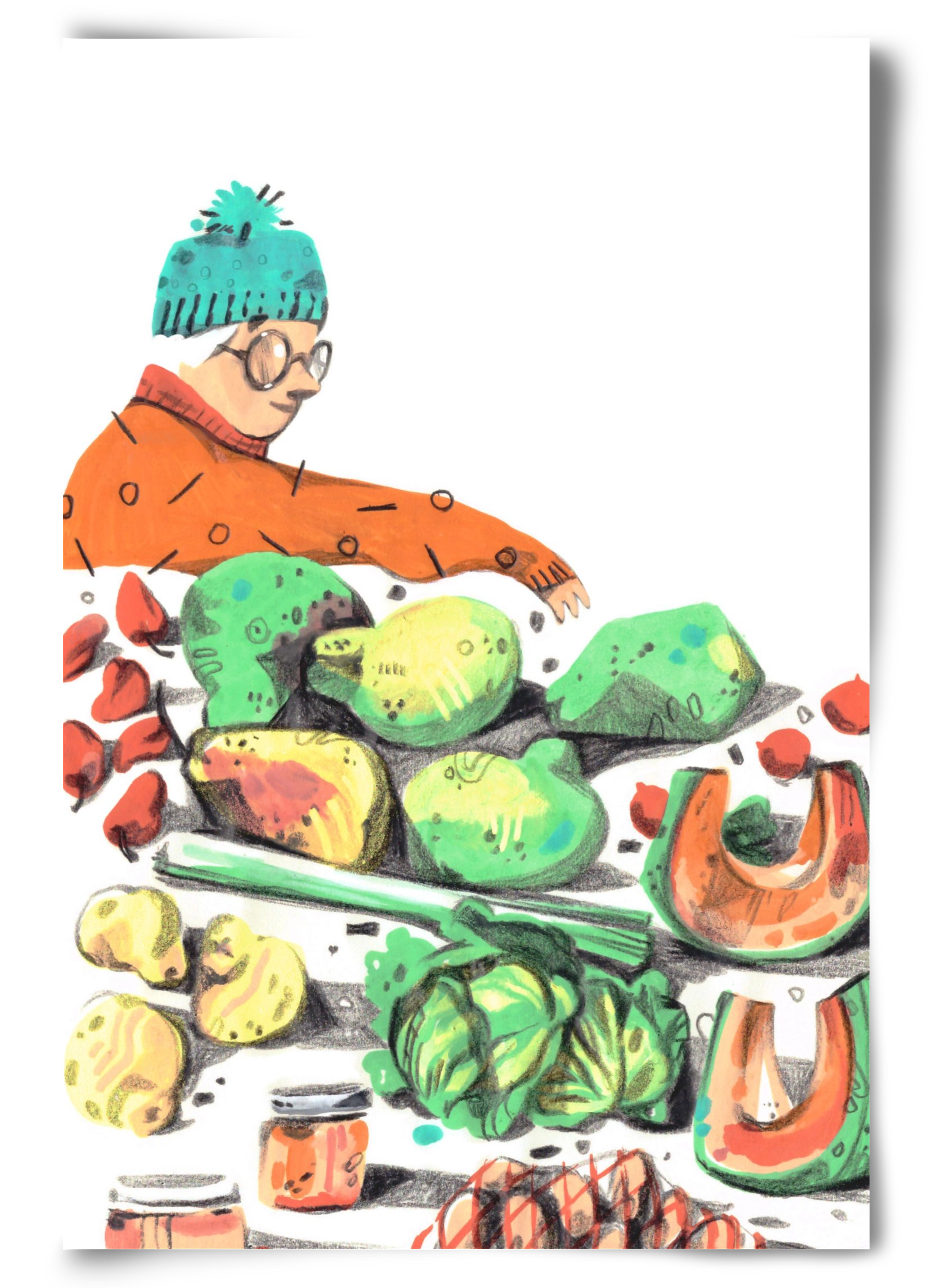 Vegetables, 60x90 cm, Keret nélkül