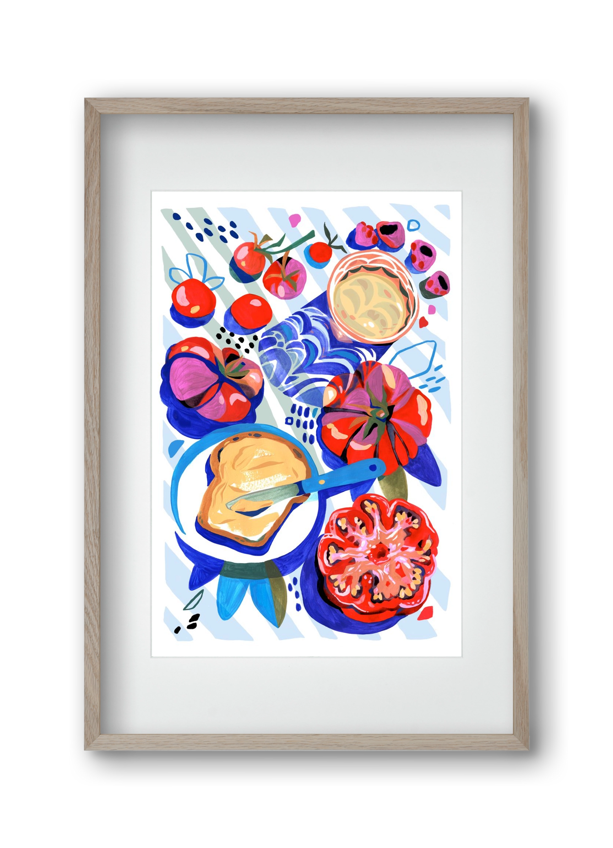 Breakfast, 30x45 cm (20x30 cm), Tölgy keret, paszpartuval