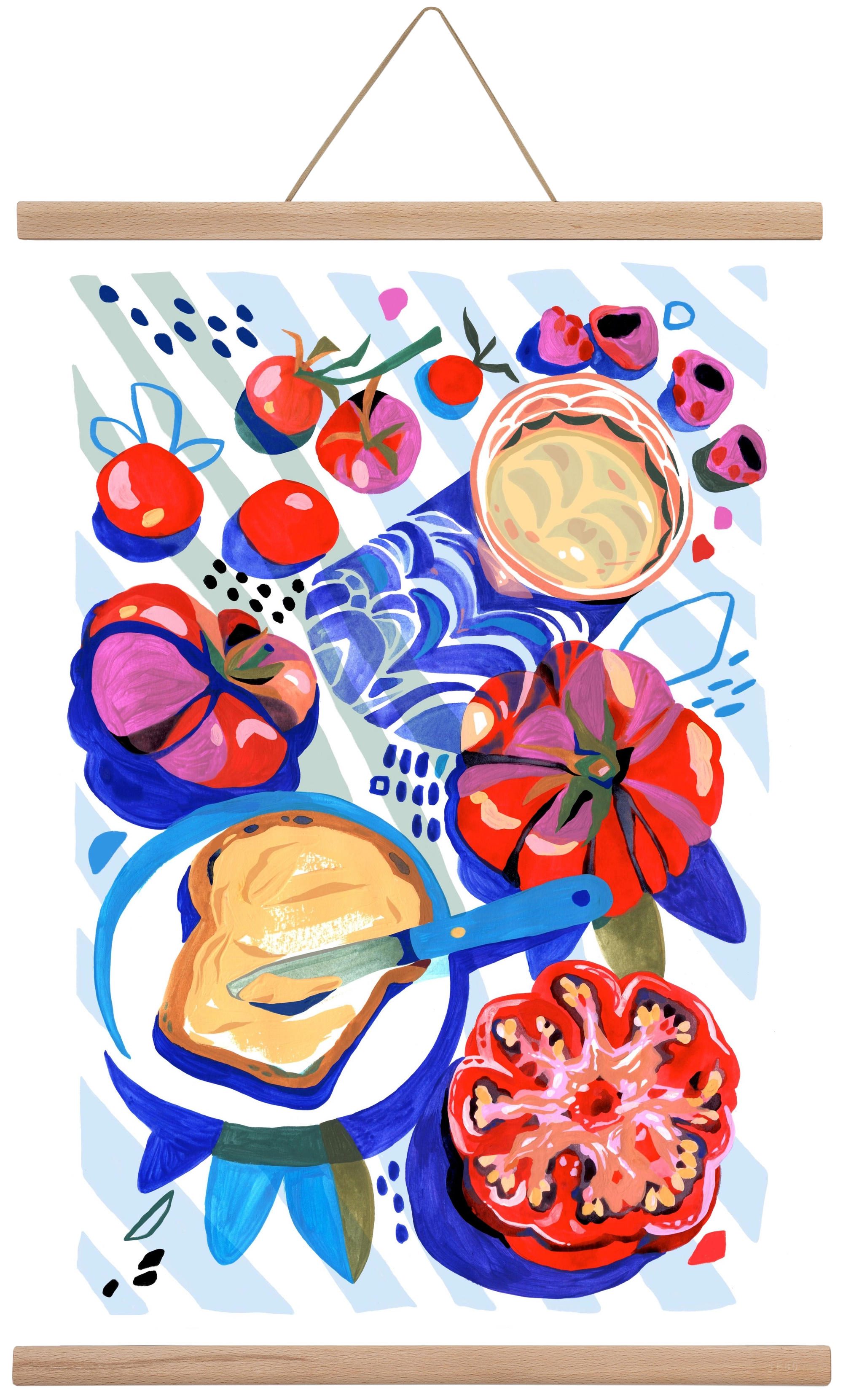 Breakfast, 40x60 cm (40x60 cm), Tölgy akasztó