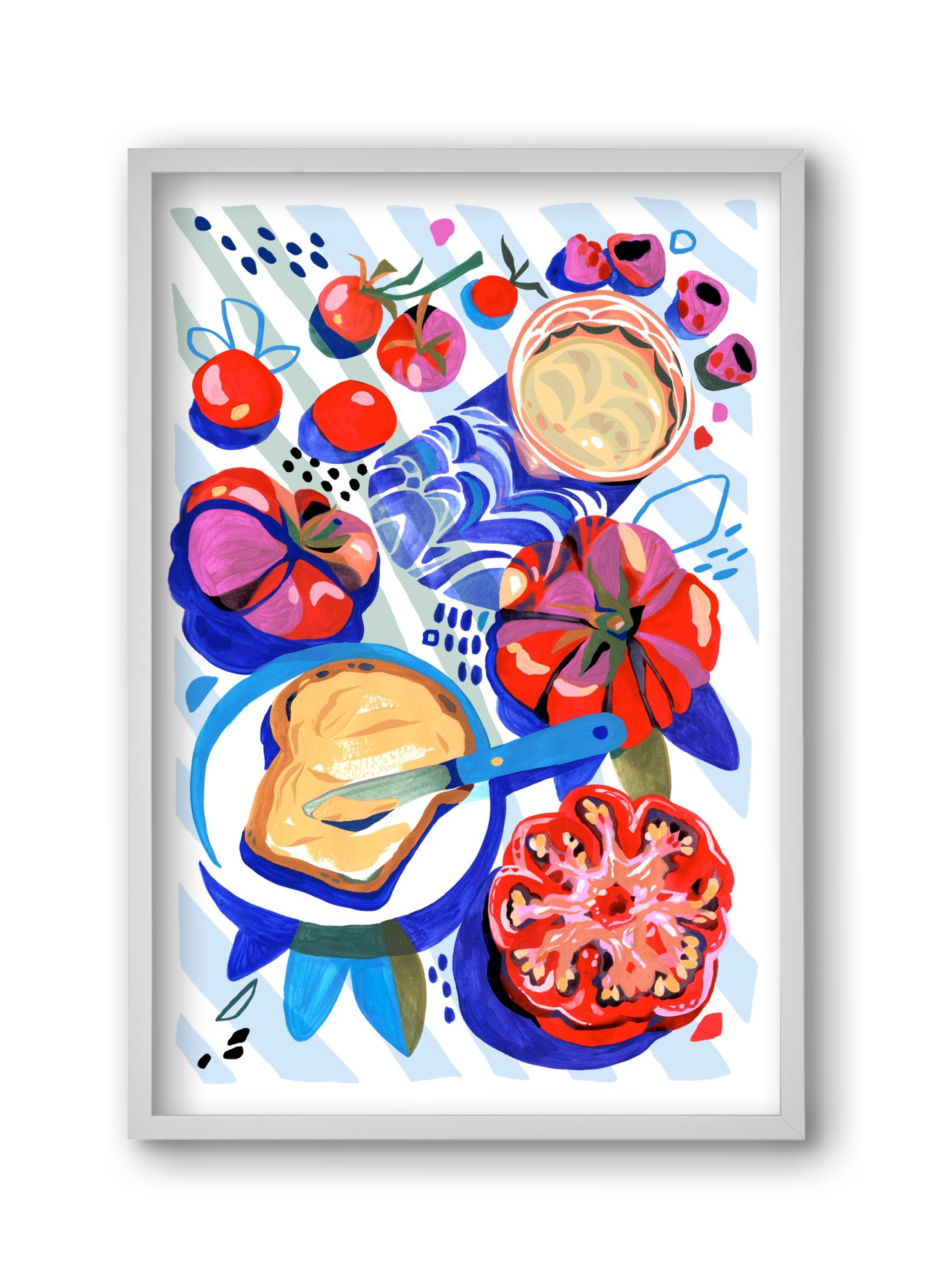 Breakfast, 30x45 cm (30x45 cm), Fehér keret