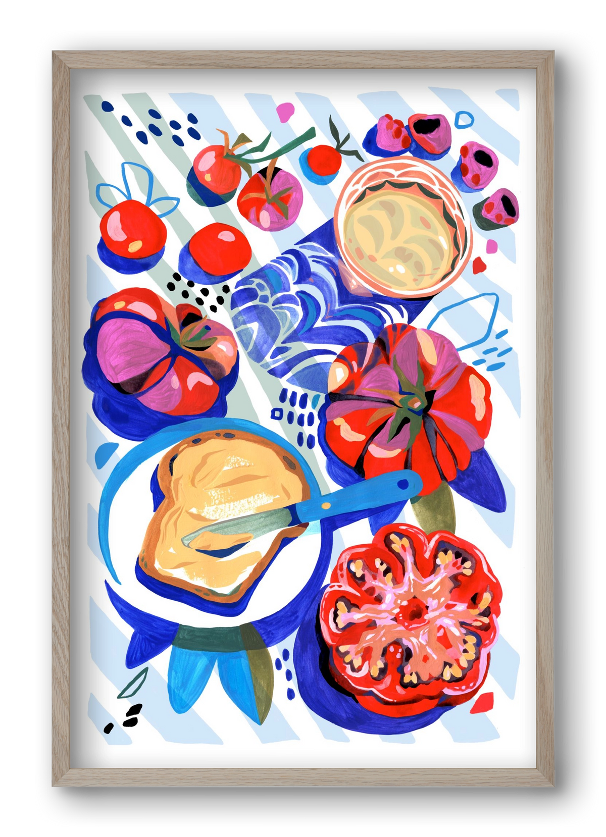 Breakfast, 40x60 cm (40x60 cm), Tölgy keret