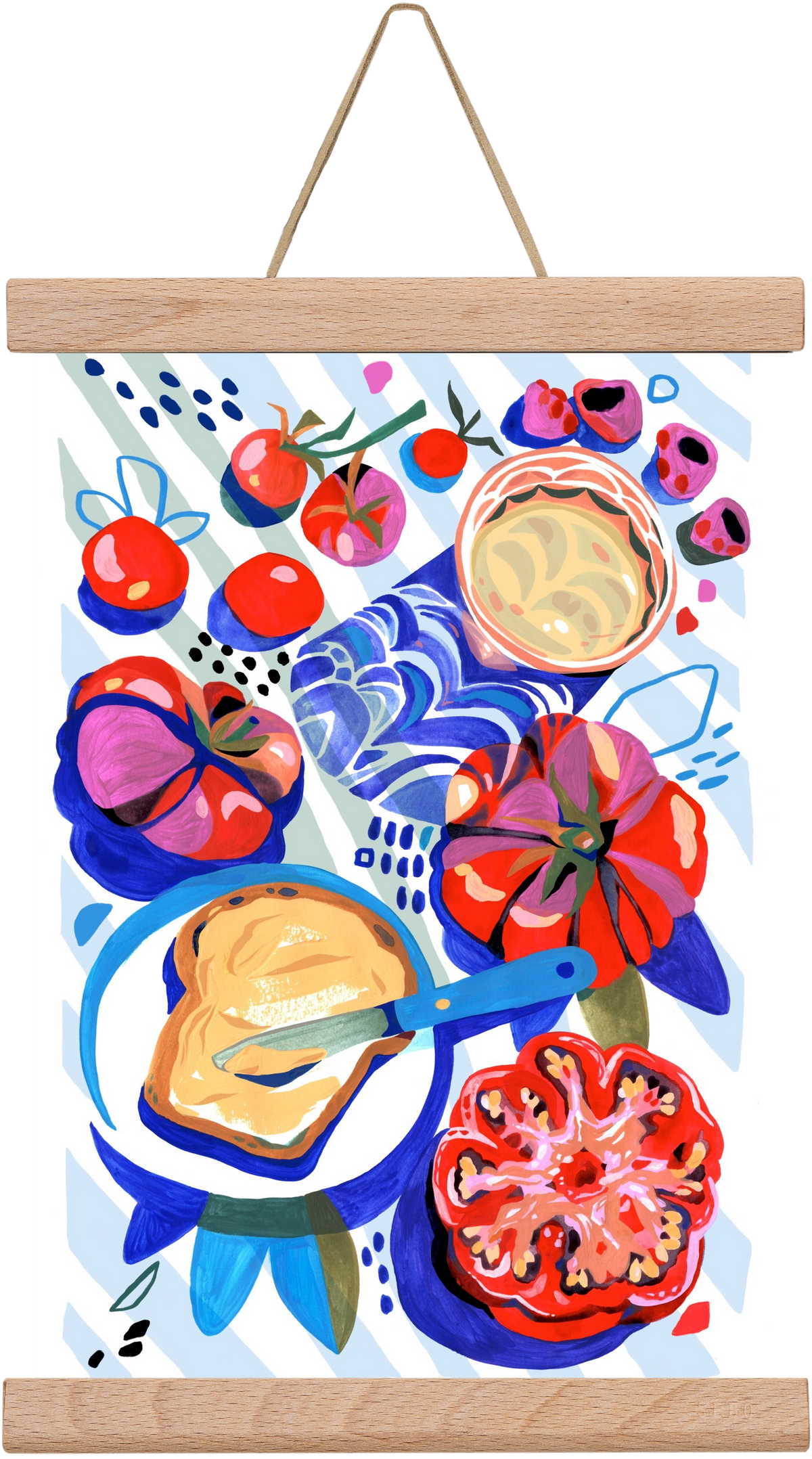 Breakfast, 20x30 cm (20x30 cm), Tölgy akasztó