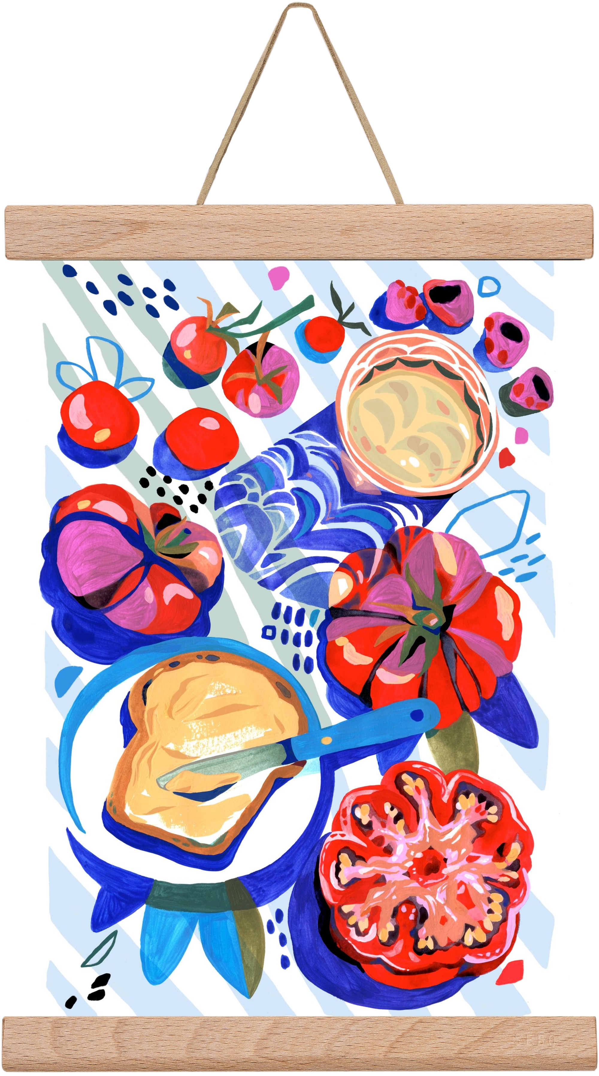 Breakfast, 20x30 cm (20x30 cm), Tölgy akasztó