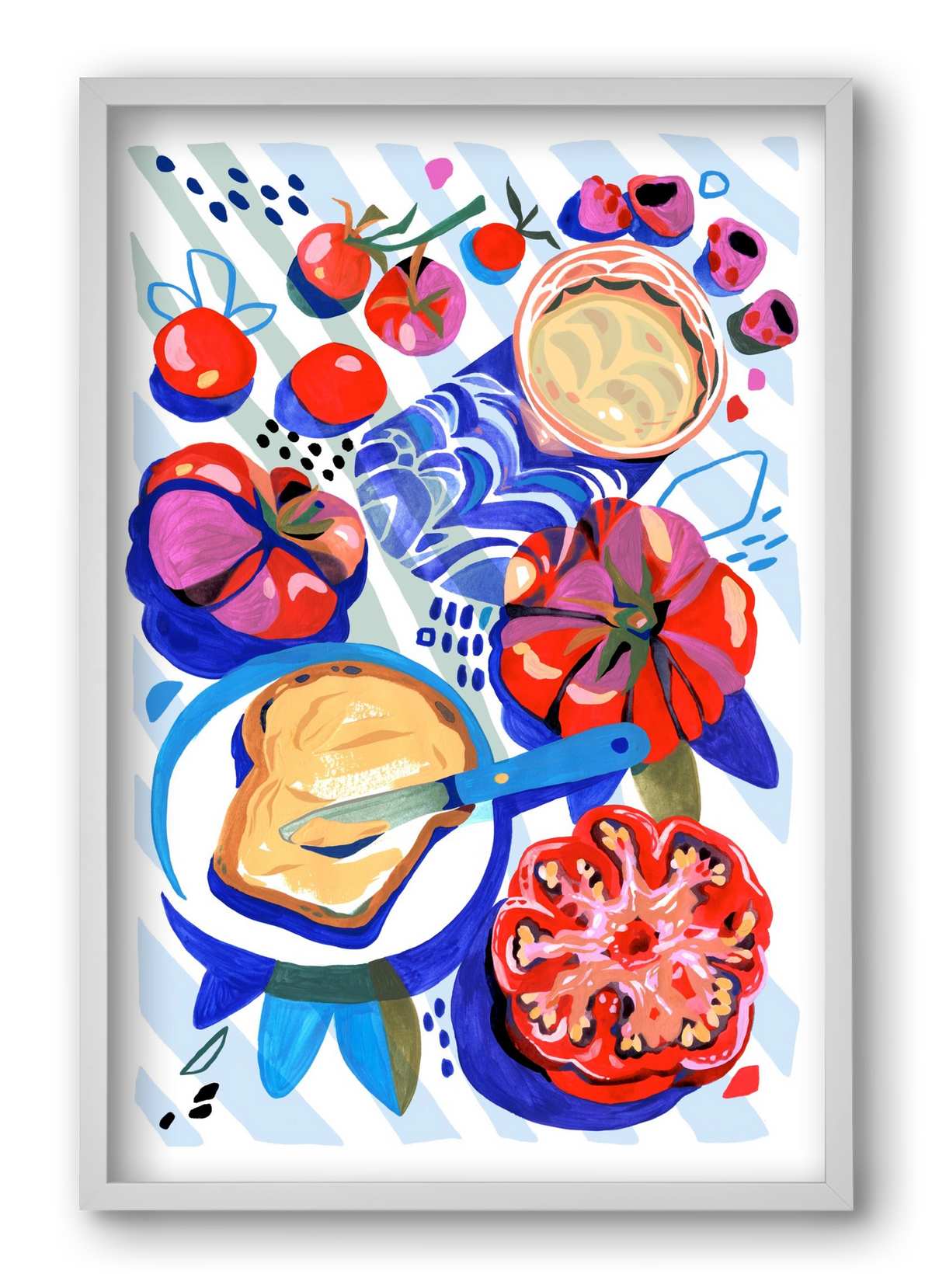 Breakfast, 40x60 cm (40x60 cm), Fehér keret