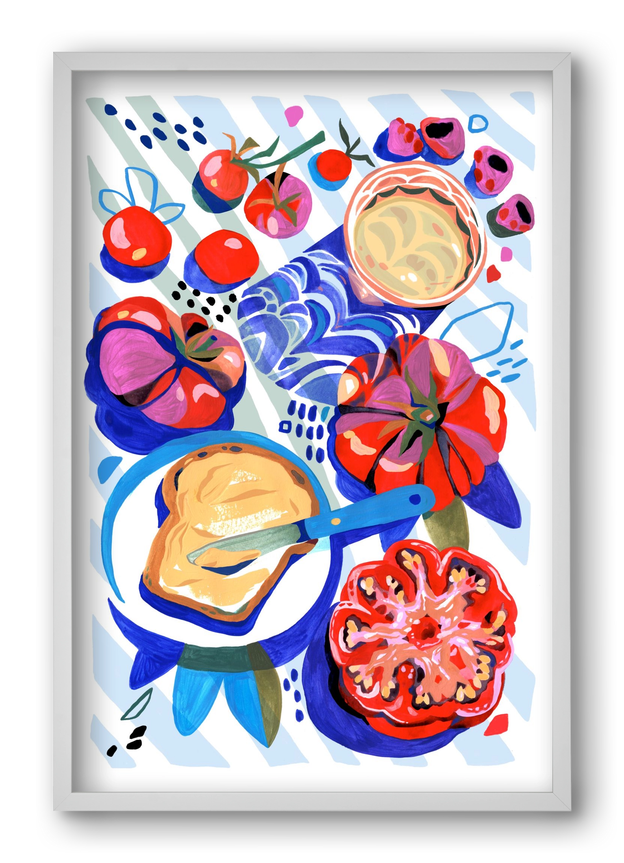 Breakfast, 40x60 cm (40x60 cm), Fehér keret