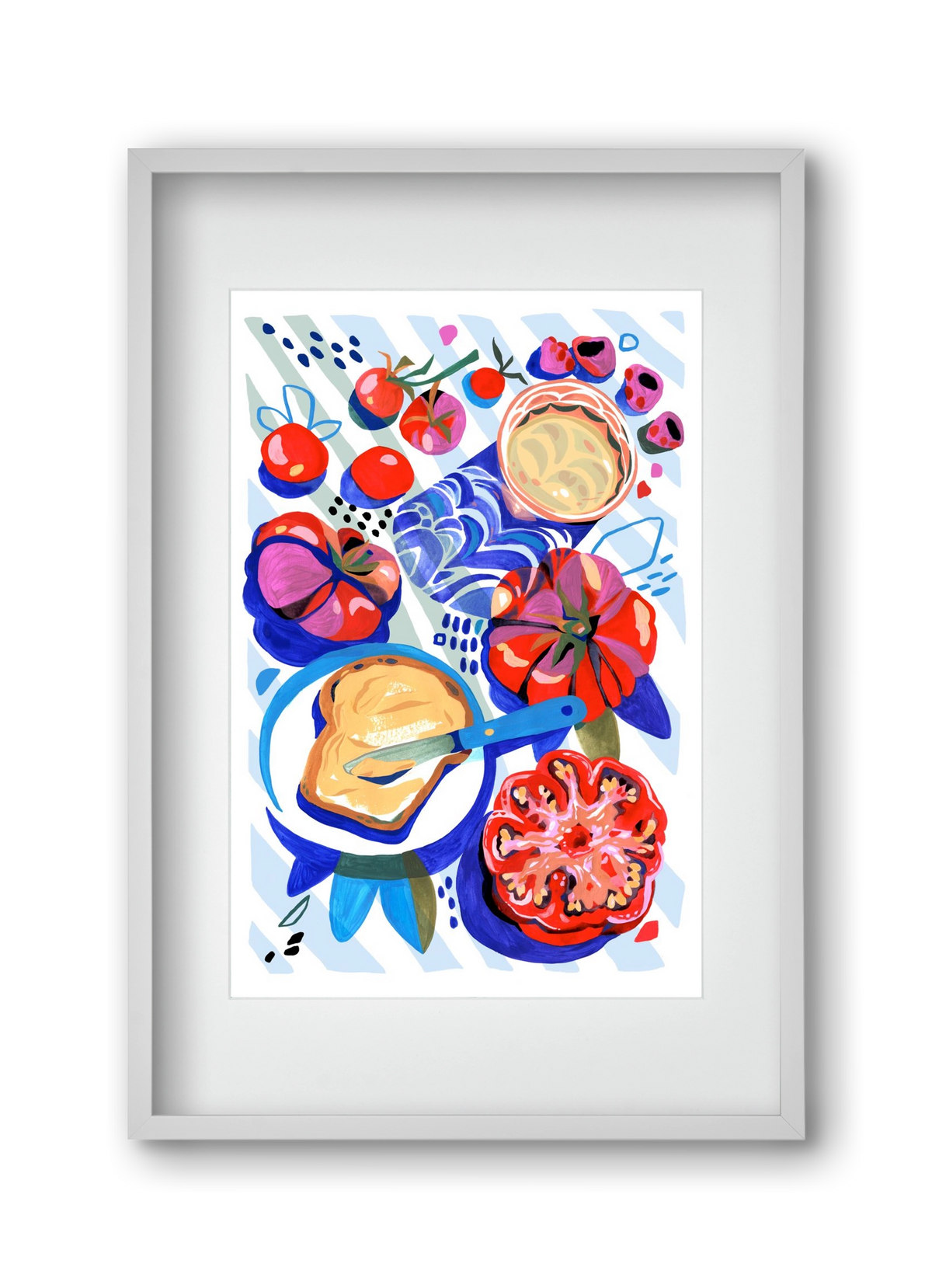 Breakfast, 30x45 cm (20x30 cm), Fehér keret, paszpartuval