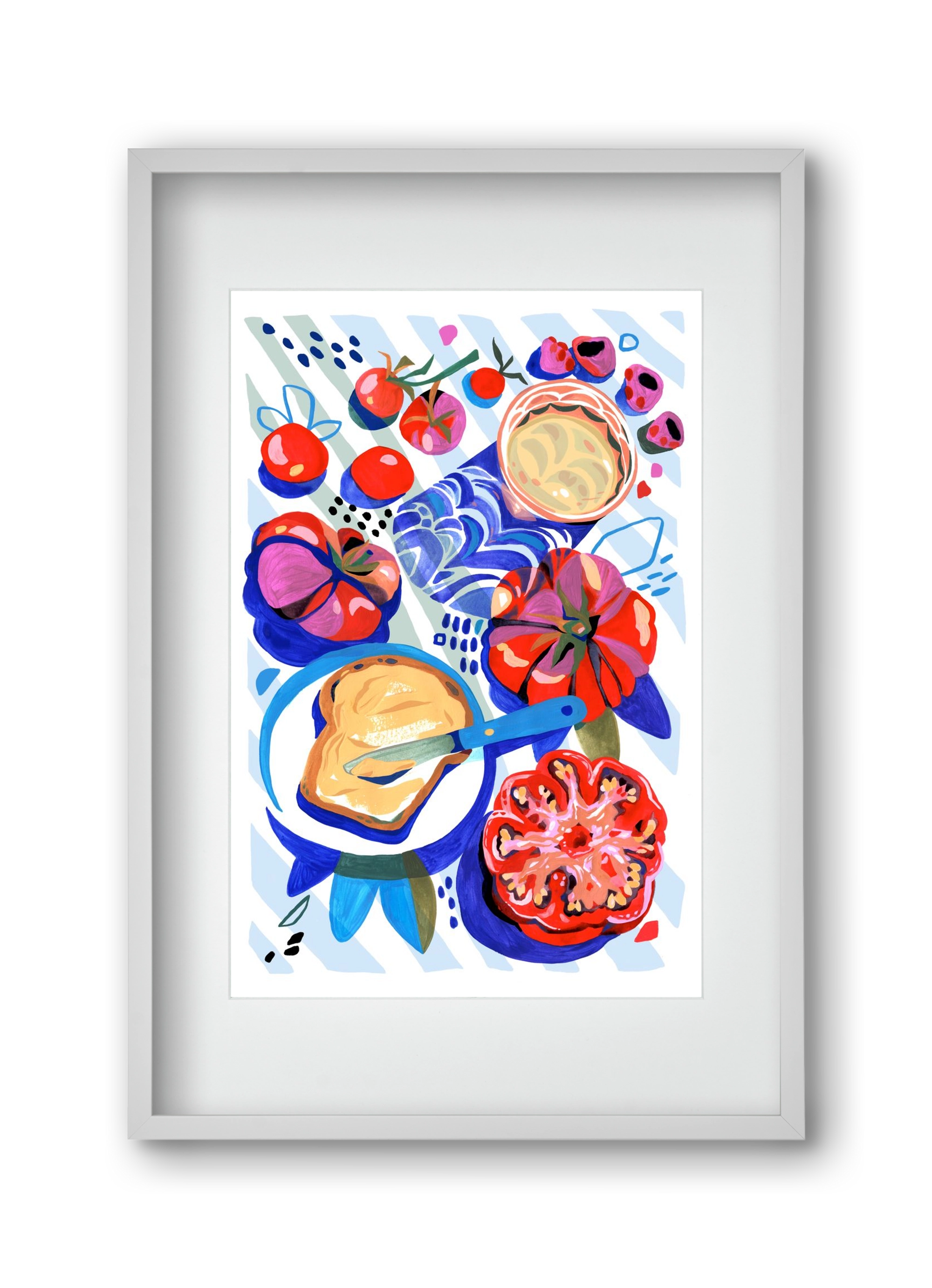 Breakfast, 30x45 cm (20x30 cm), Fehér keret, paszpartuval