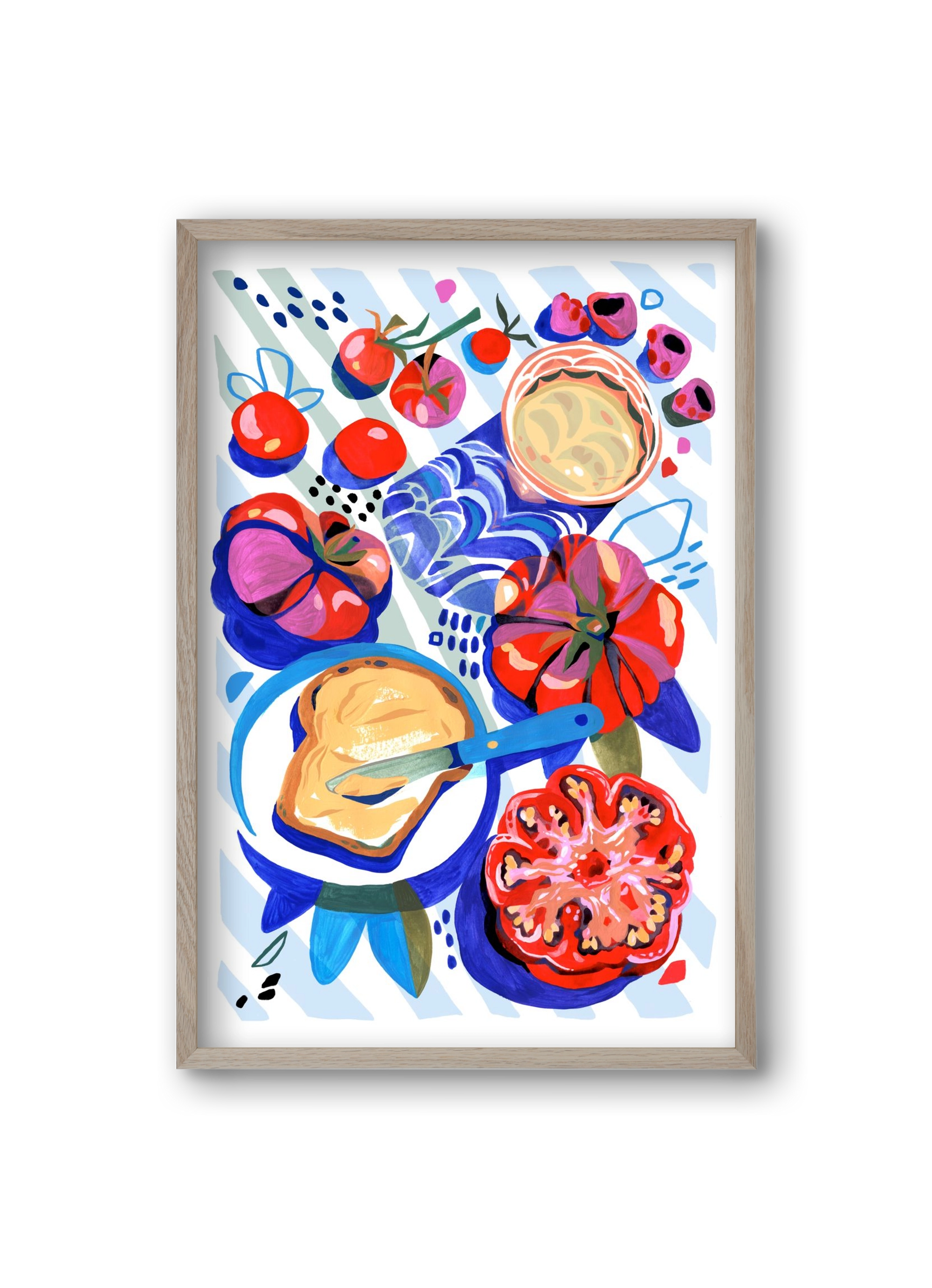 Breakfast, 20x30 cm (20x30 cm), Tölgy keret