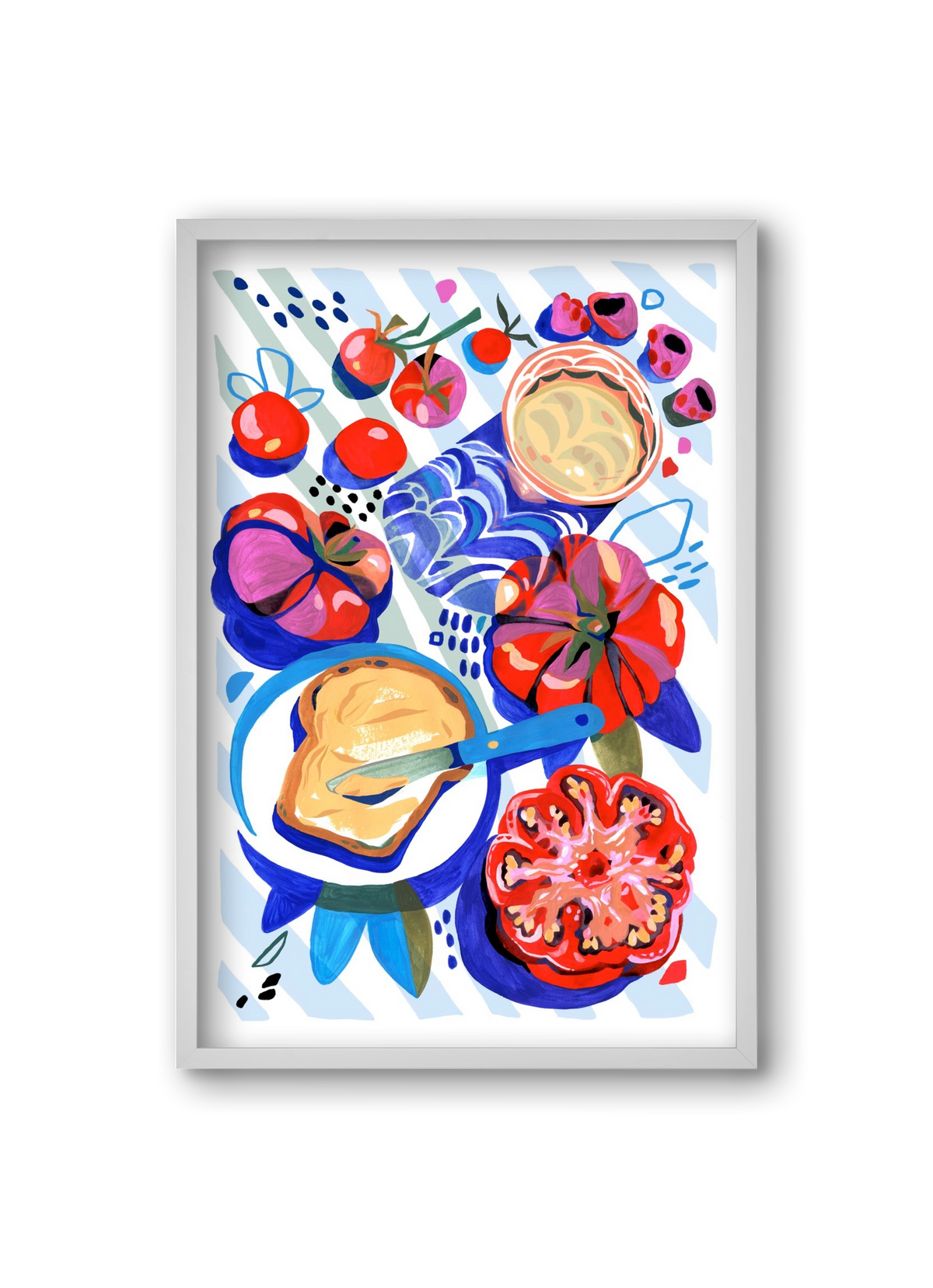 Breakfast, 20x30 cm (20x30 cm), Fehér keret