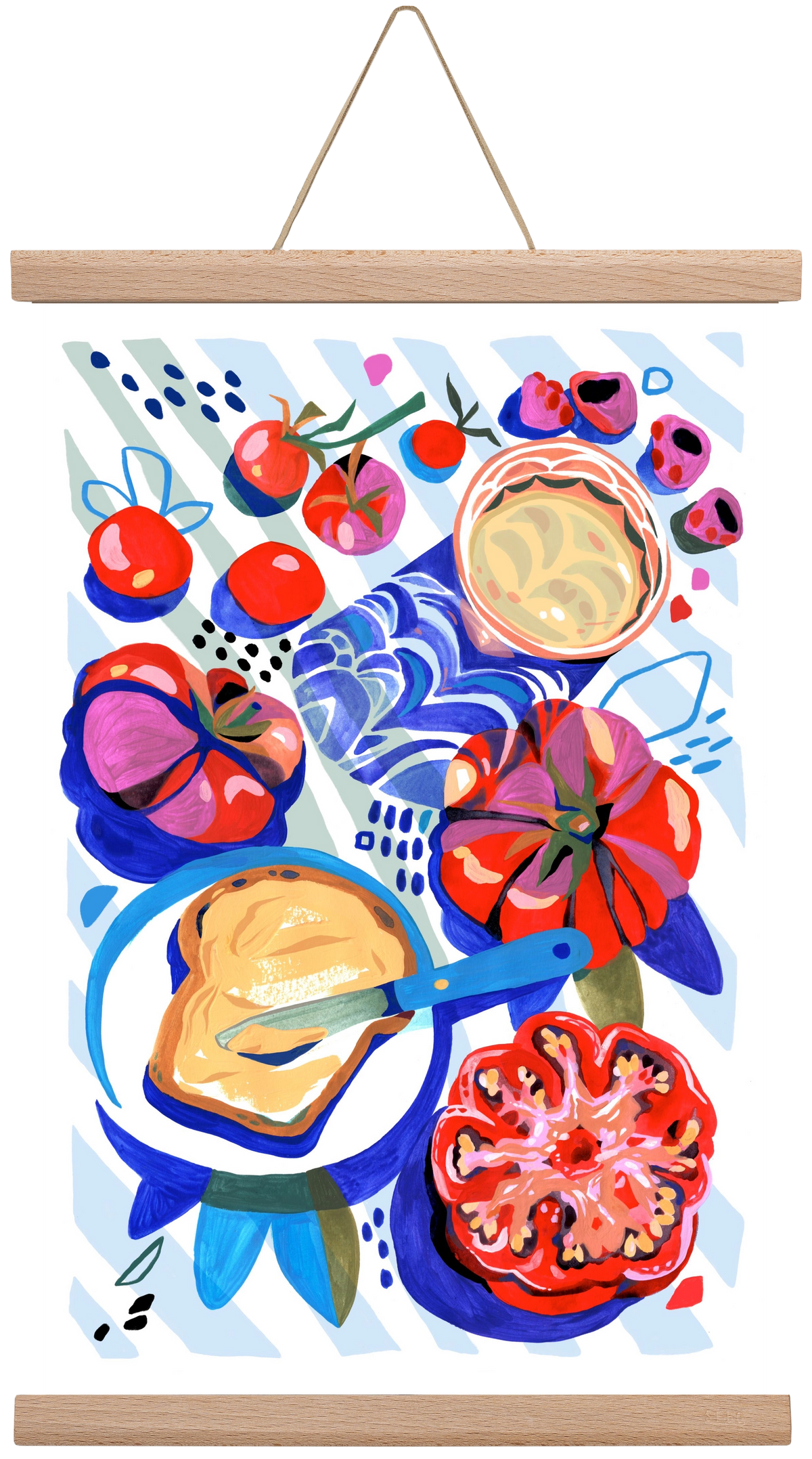 Breakfast, 30x45 cm (30x45 cm), Tölgy akasztó