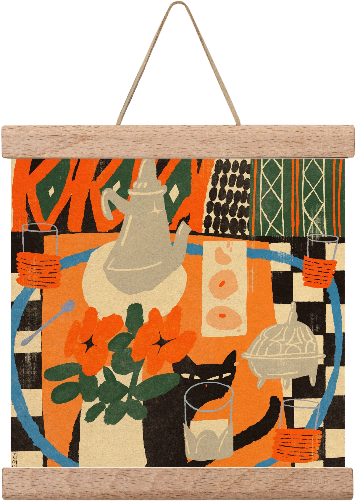 Afternoon Still Life, 20x20 cm (20x20 cm), Tölgy akasztó