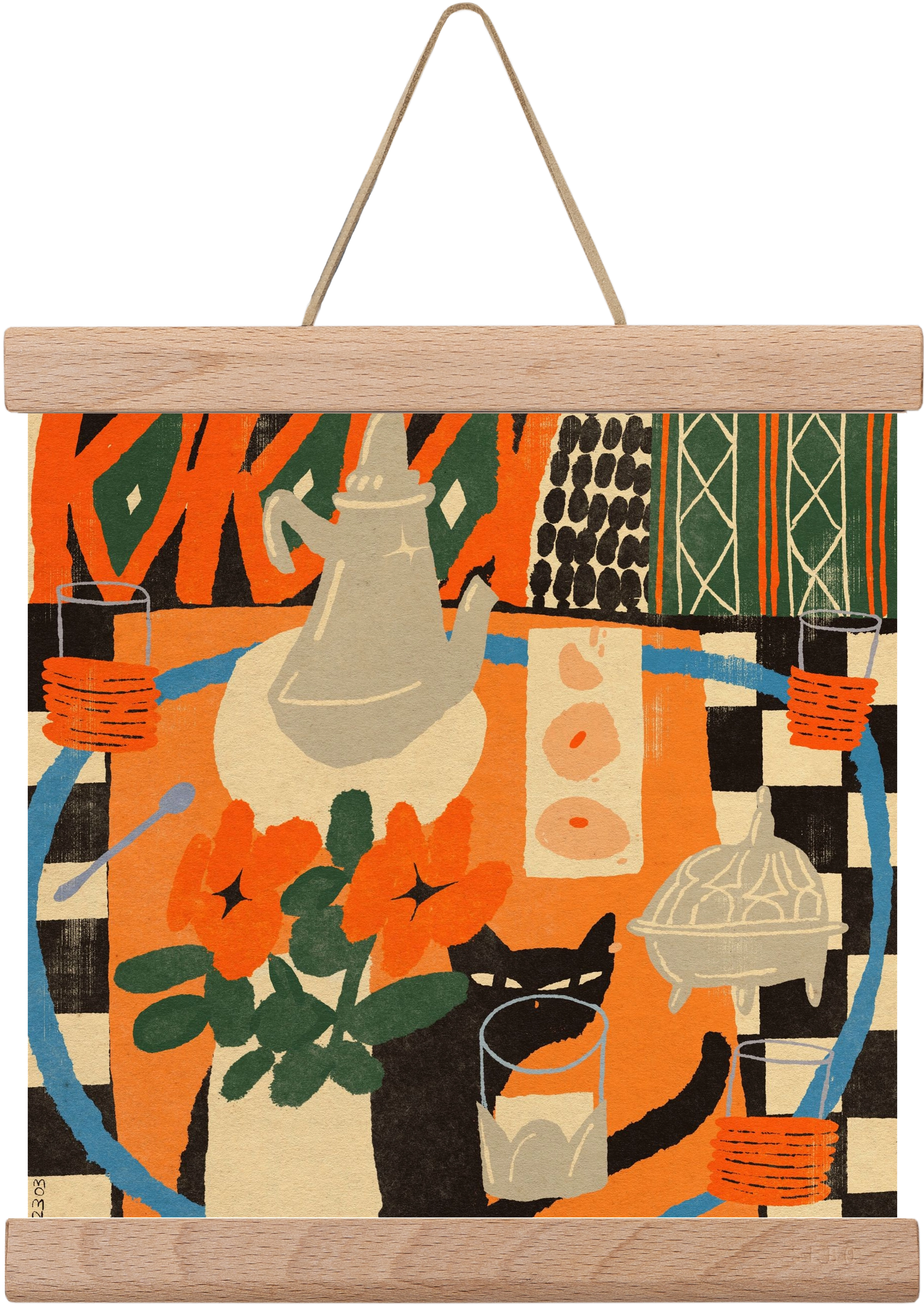 Afternoon Still Life, 20x20 cm (20x20 cm), Tölgy akasztó