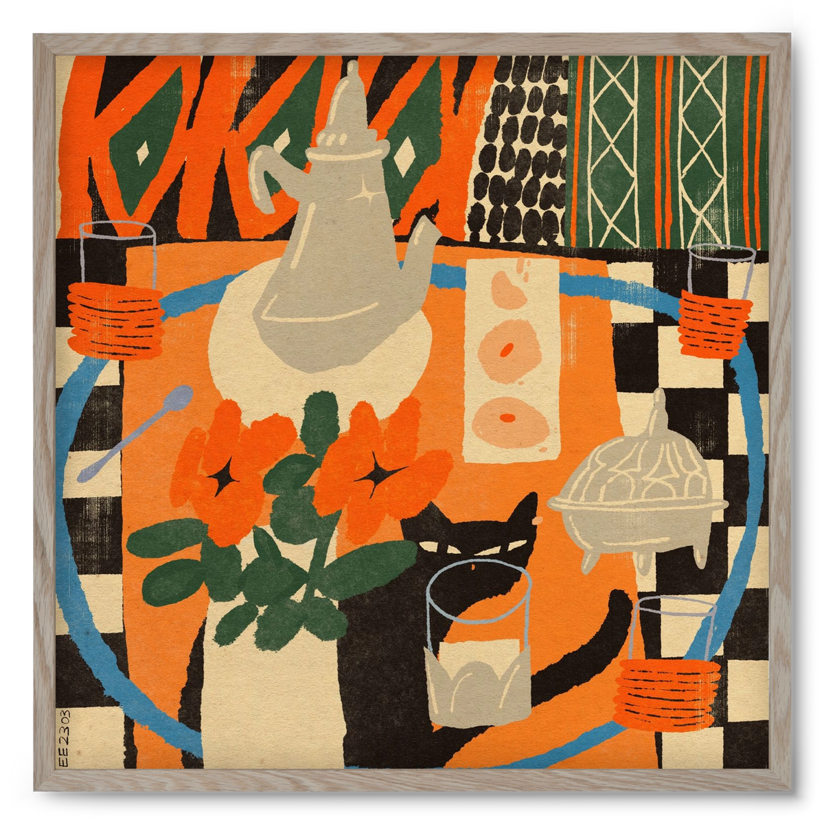 Afternoon Still Life, 50x50 cm (50x50 cm), Tölgy keret