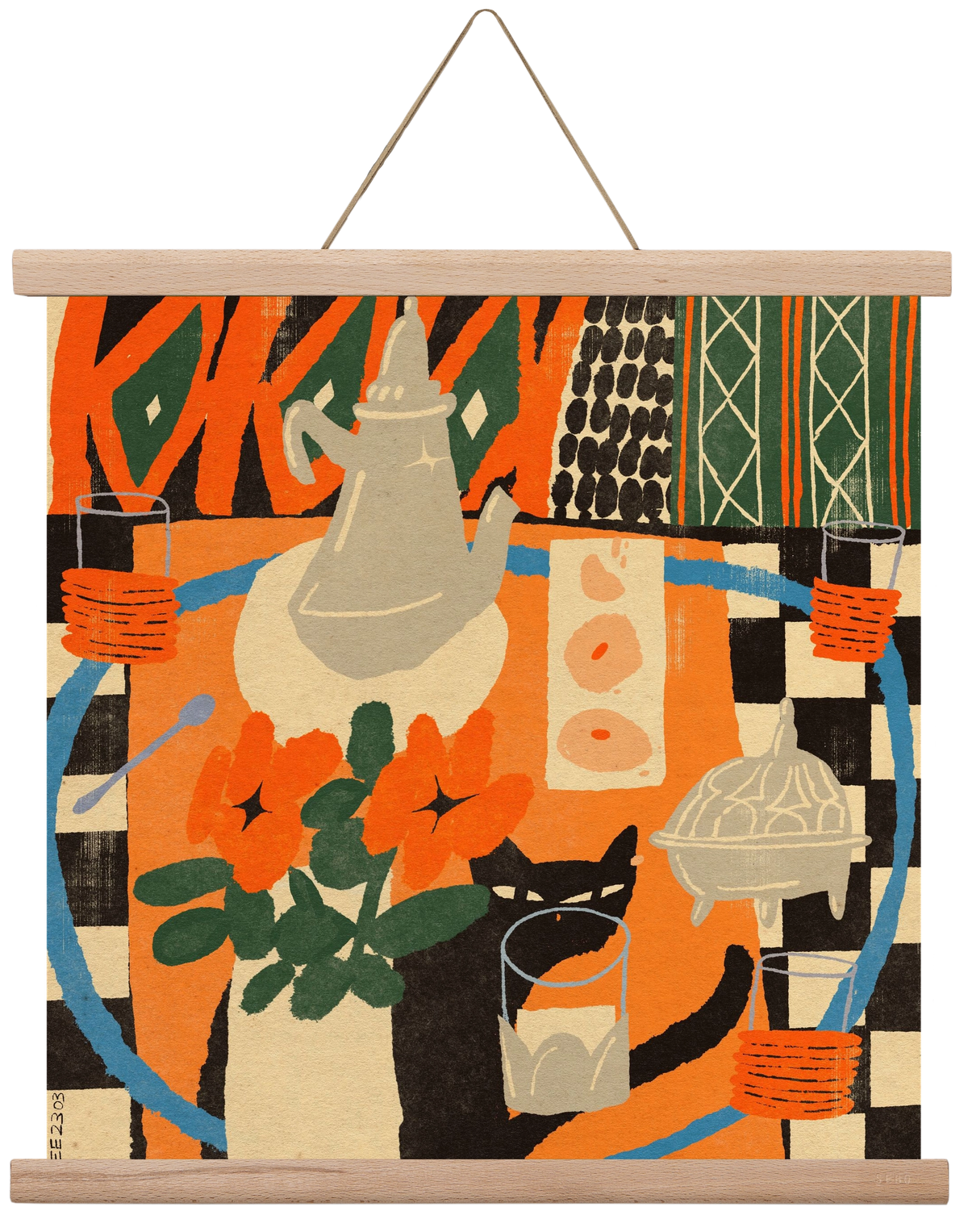 Afternoon Still Life, 40x40 cm (40x40 cm), Tölgy akasztó