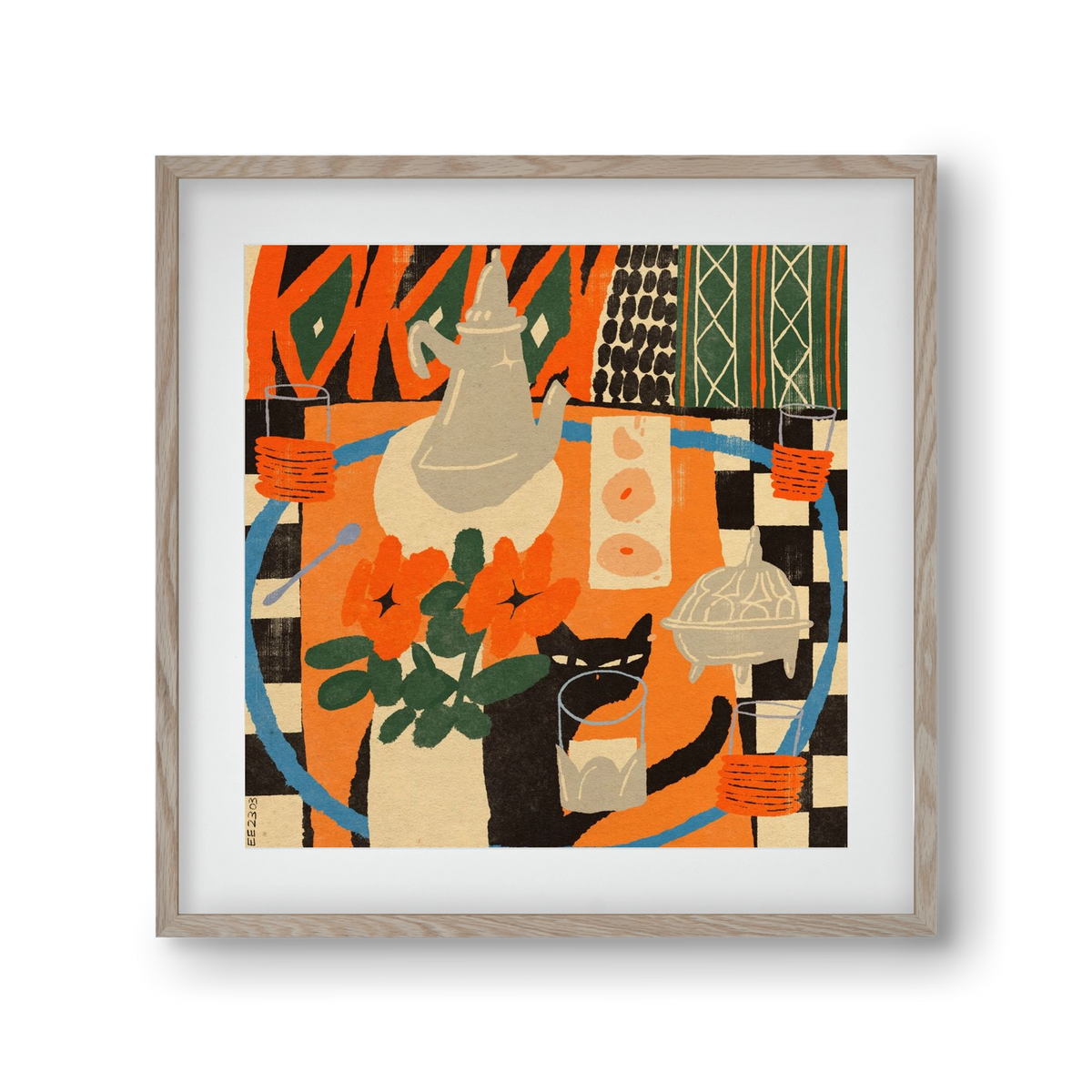 Afternoon Still Life, 30x30 cm (20x20 cm), Tölgy keret, paszpartuval