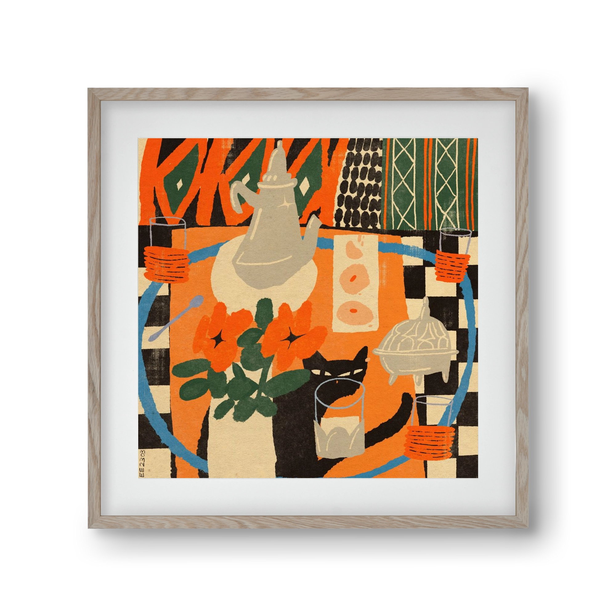 Afternoon Still Life, 30x30 cm (20x20 cm), Tölgy keret, paszpartuval