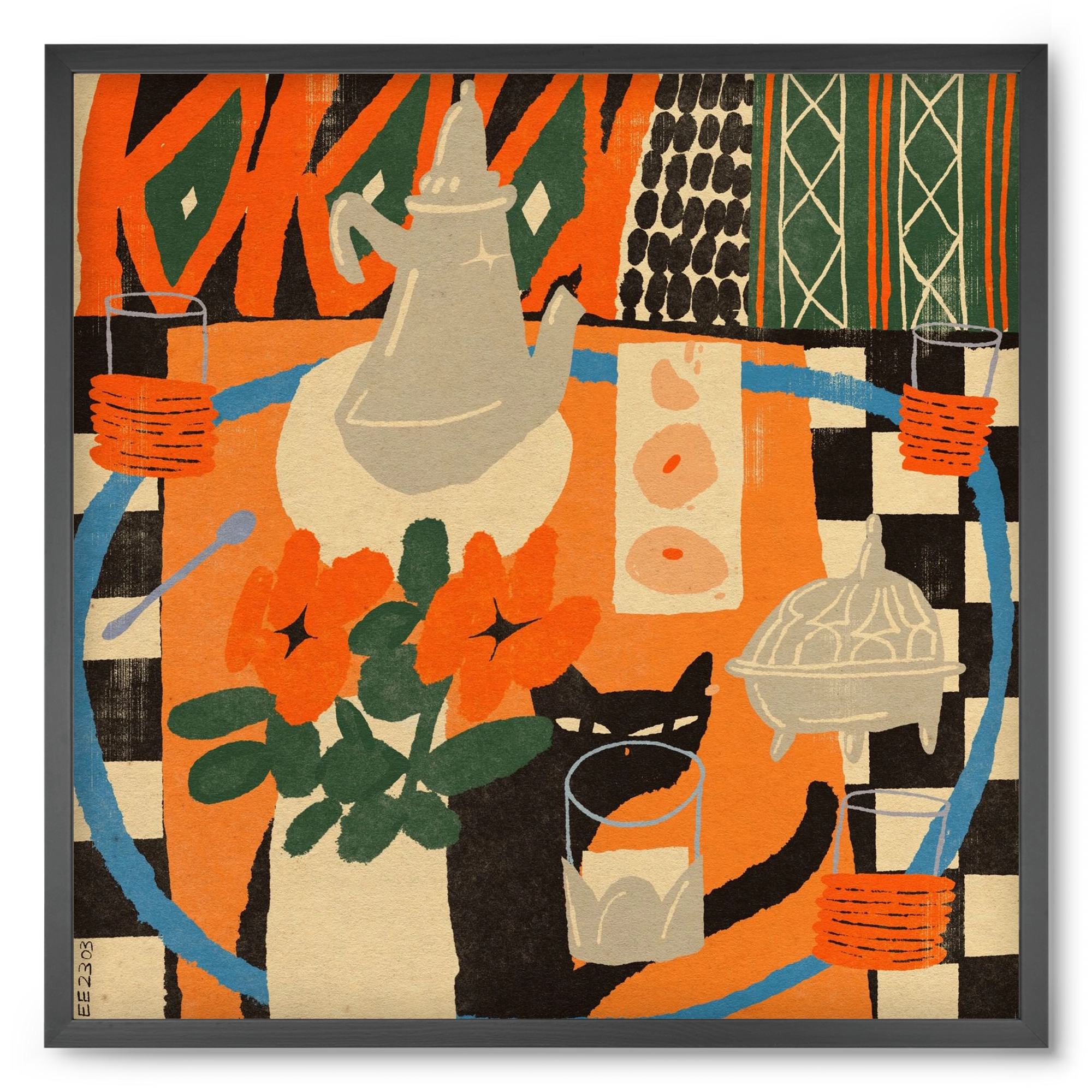 Afternoon Still Life, 50x50 cm (50x50 cm), Fekete keret