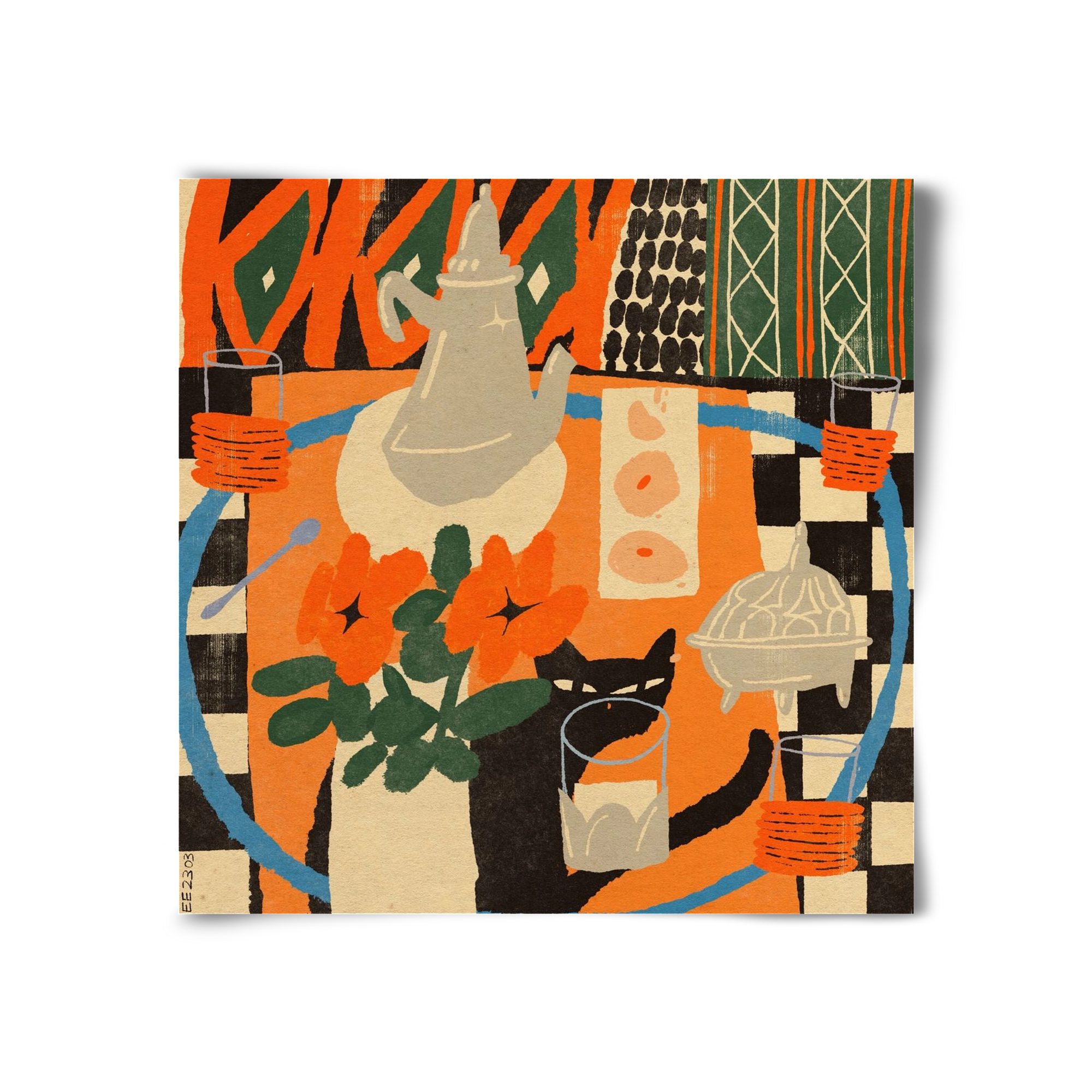 Afternoon Still Life, 30x30 cm, Keret nélkül