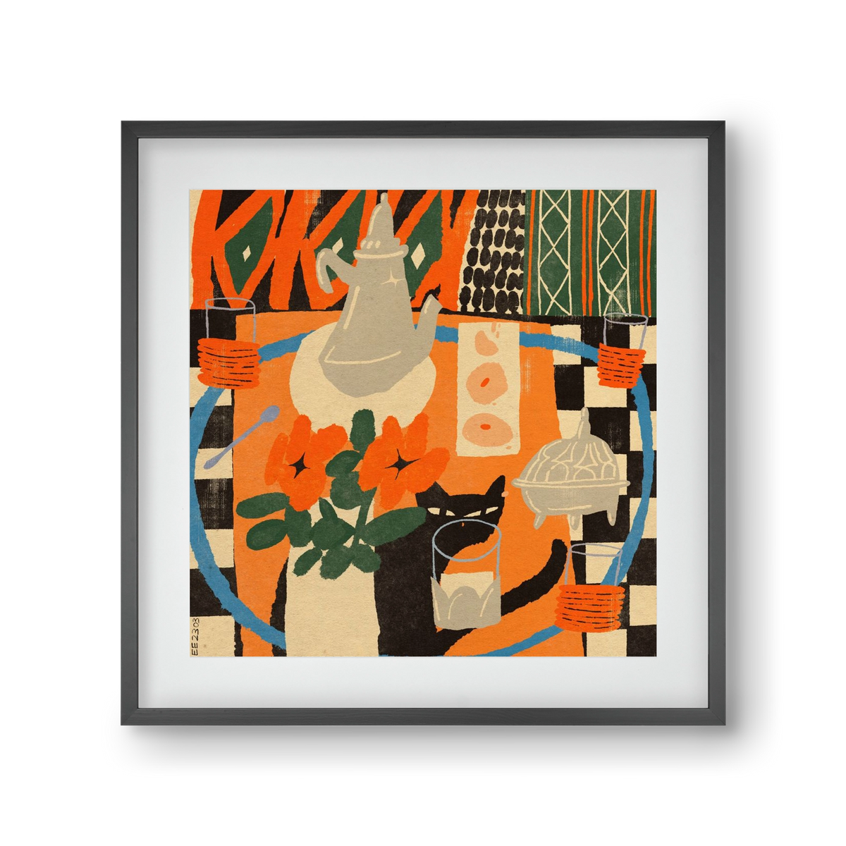 Afternoon Still Life, 30x30 cm (20x20 cm), Fekete keret, paszpartuval