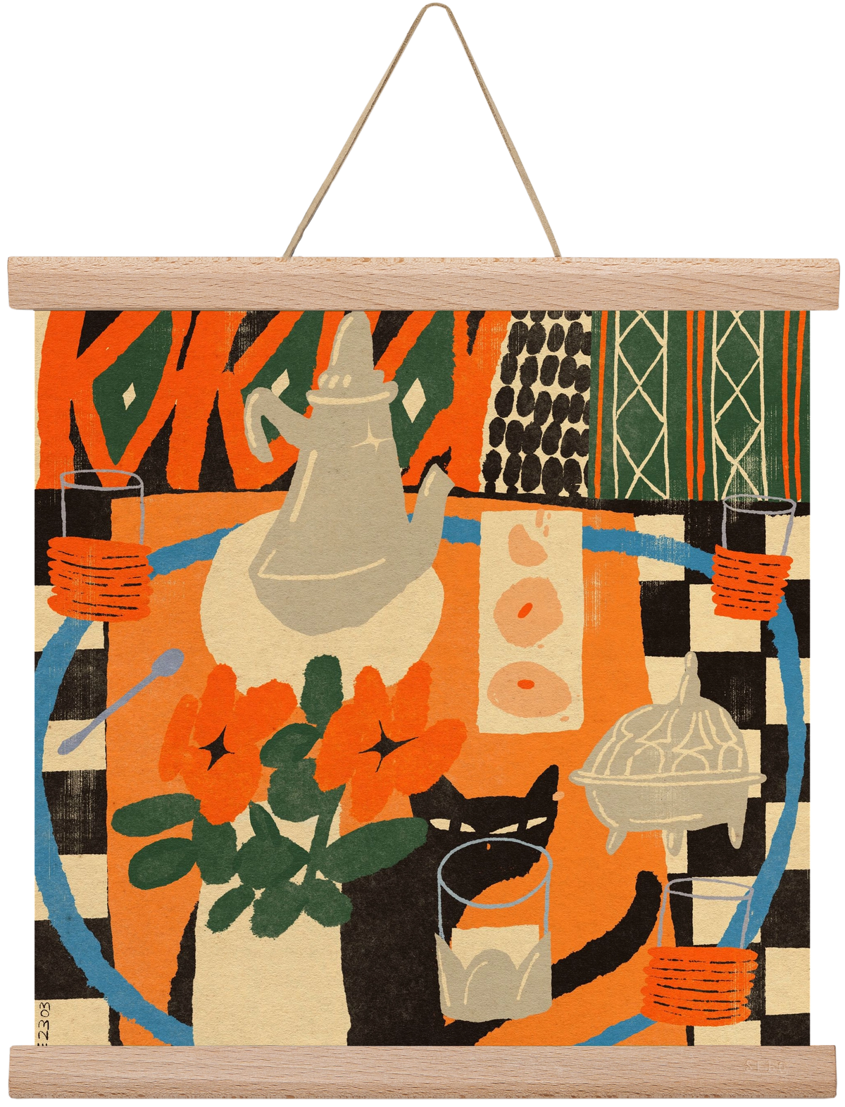 Afternoon Still Life, 30x30 cm (30x30 cm), Tölgy akasztó