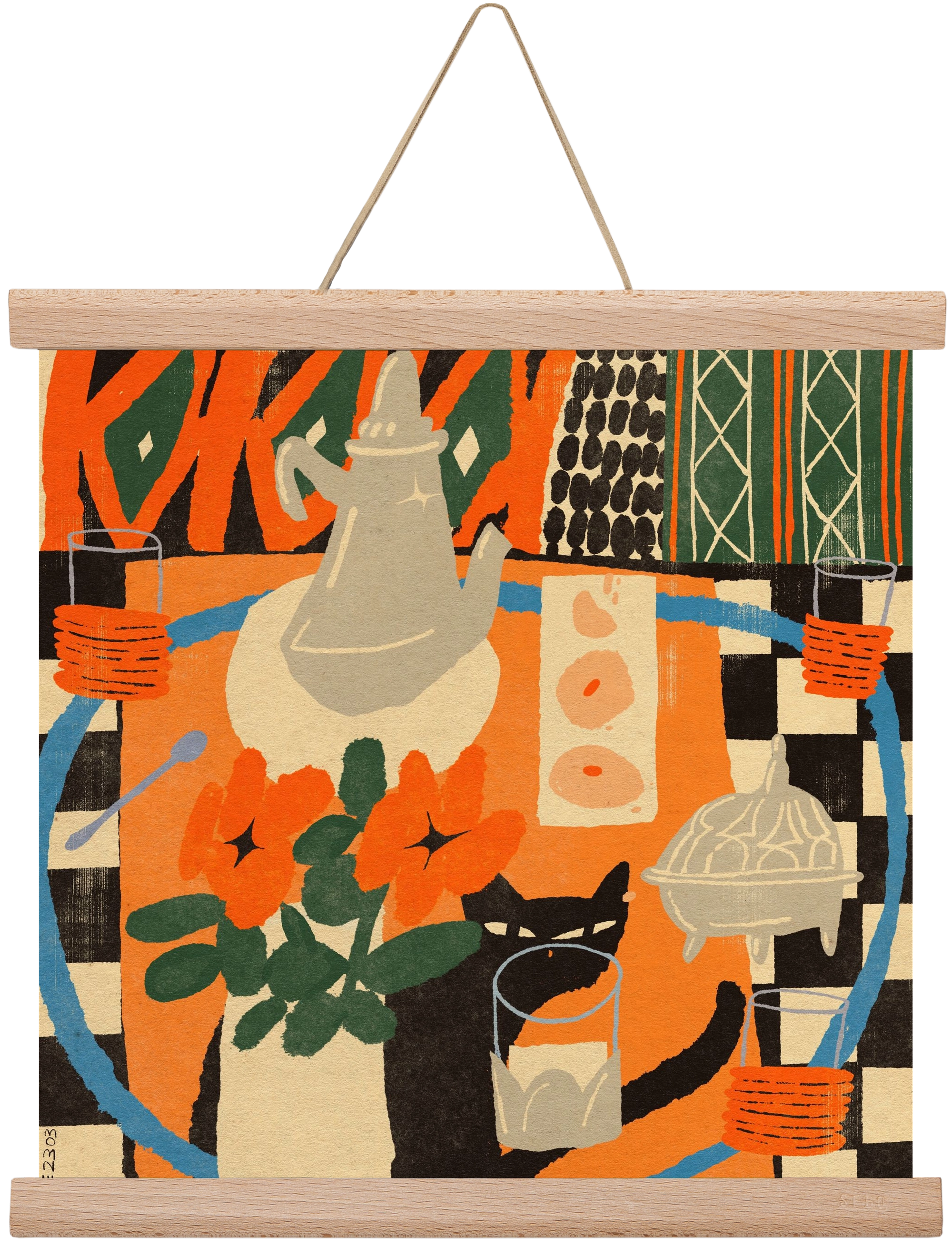 Afternoon Still Life, 30x30 cm (30x30 cm), Tölgy akasztó