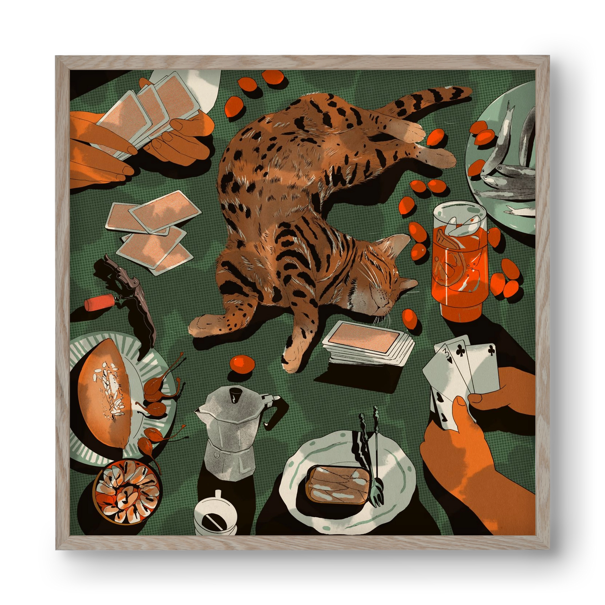 Dolce far niente, 40x40 cm (40x40 cm), Tölgy keret