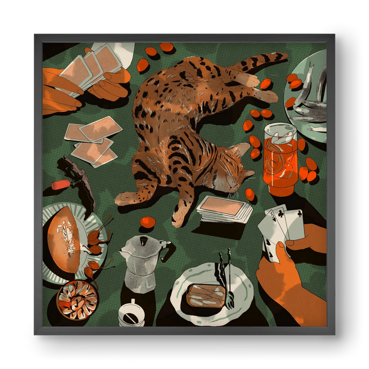 Dolce far niente, 40x40 cm (40x40 cm), Fekete keret