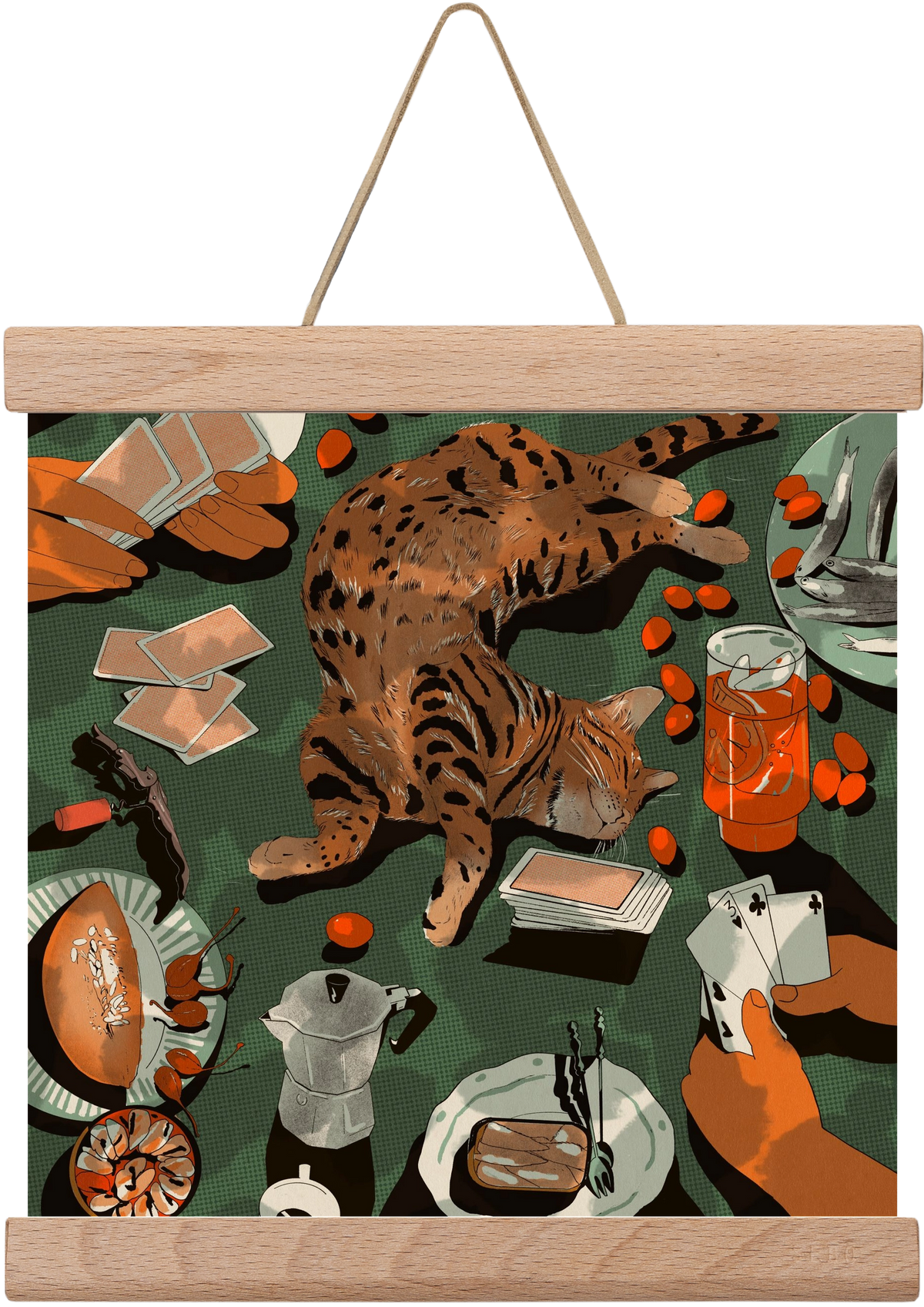 Dolce far niente, 20x20 cm (20x20 cm), Tölgy akasztó