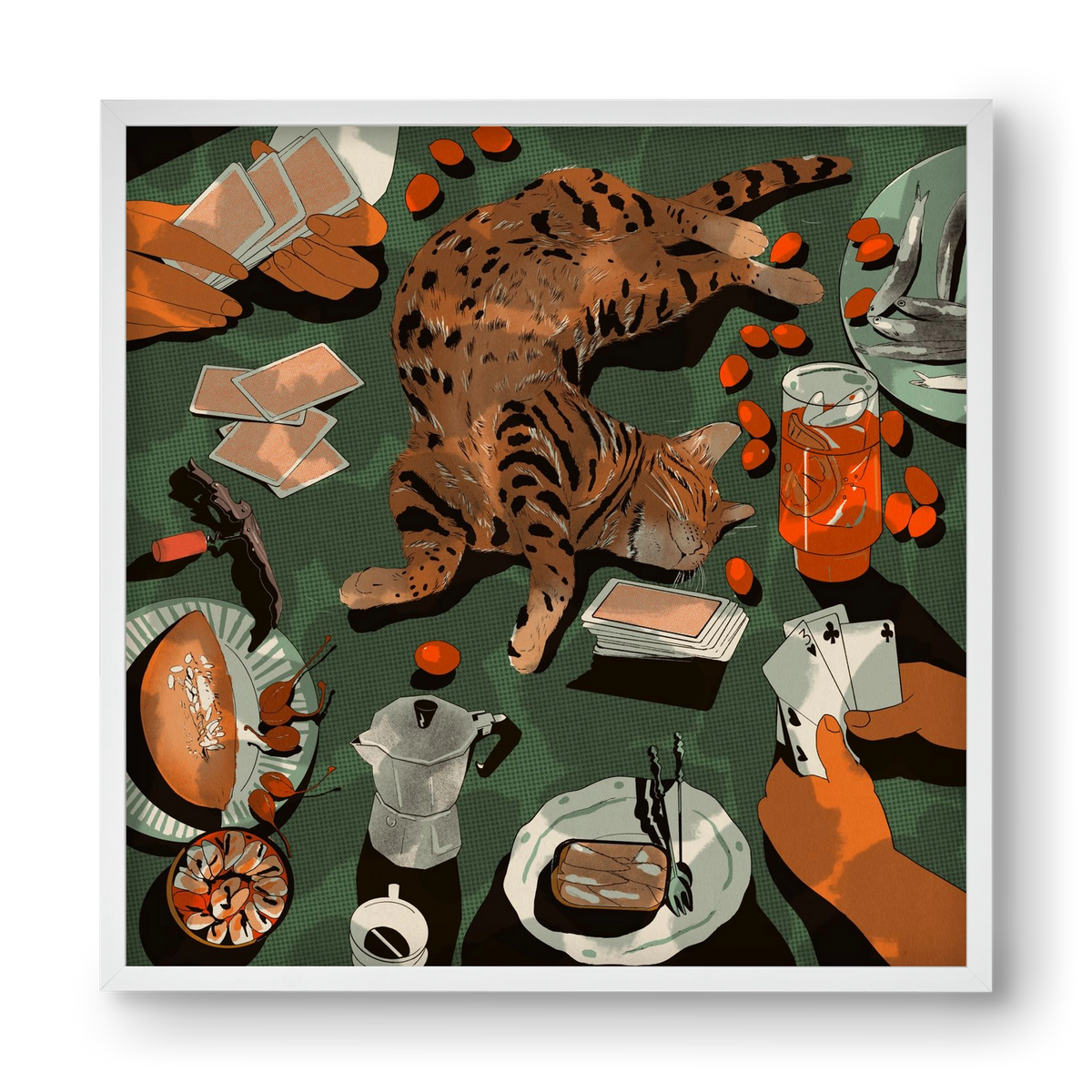 Dolce far niente, 40x40 cm (40x40 cm), Fehér keret