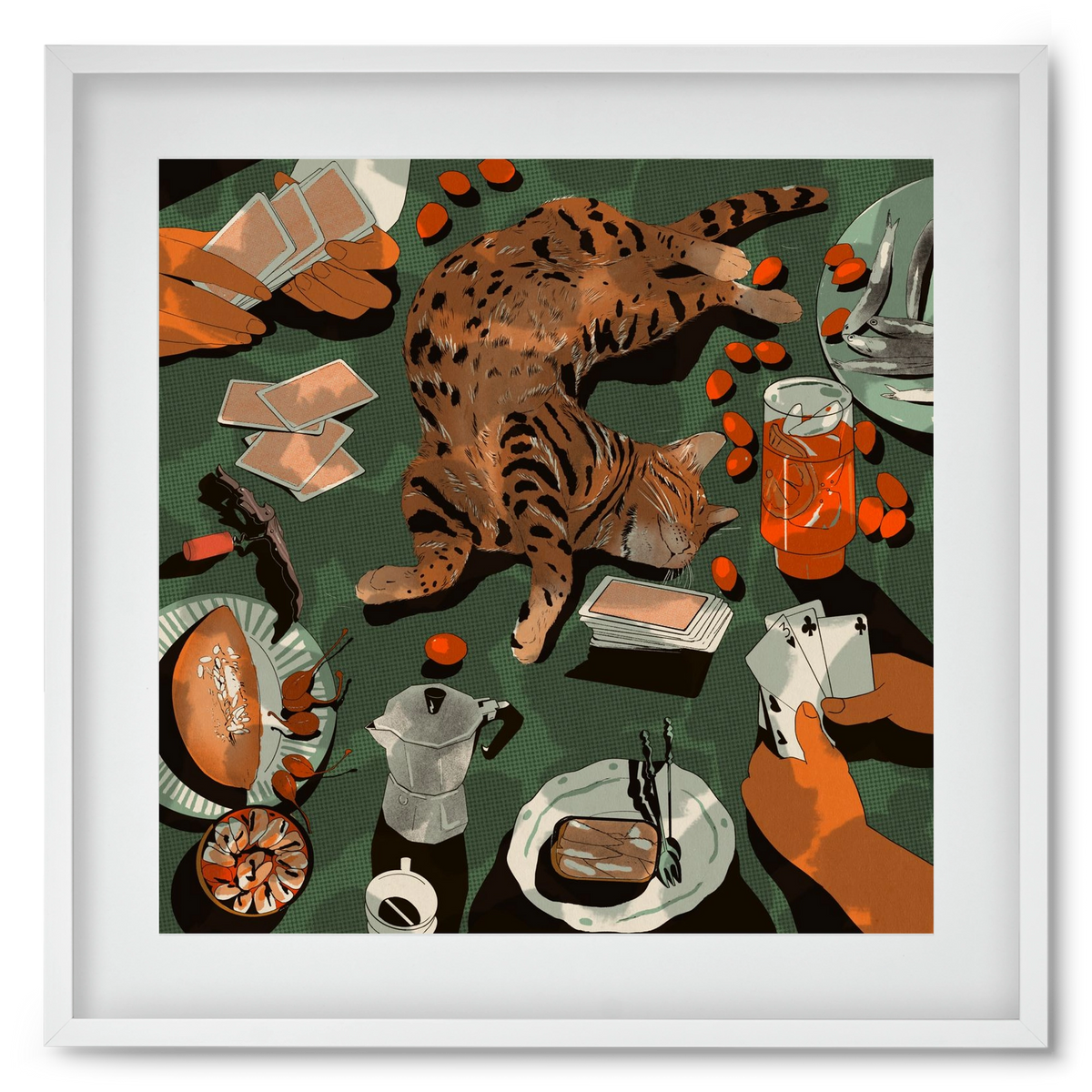 Dolce far niente, 50x50 cm (40x40 cm), Fehér keret, paszpartuval