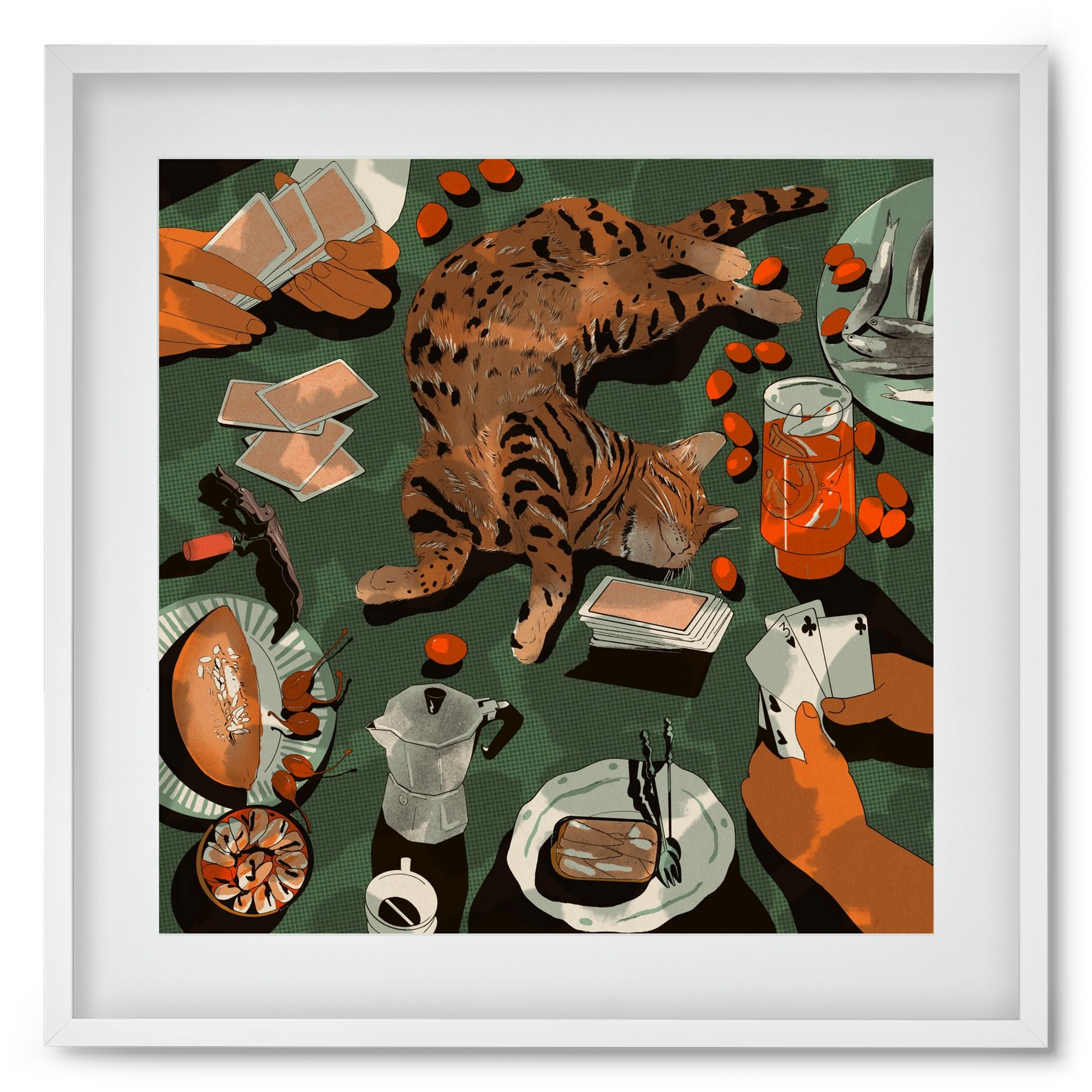 Dolce far niente, 50x50 cm (40x40 cm), Fehér keret, paszpartuval