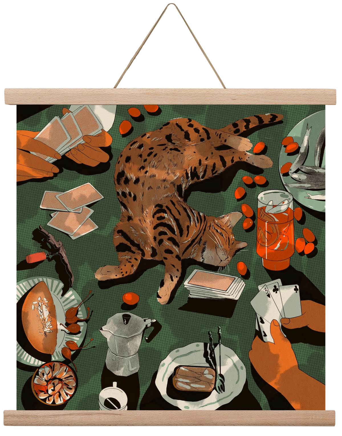 Dolce far niente, 40x40 cm (40x40 cm), Tölgy akasztó