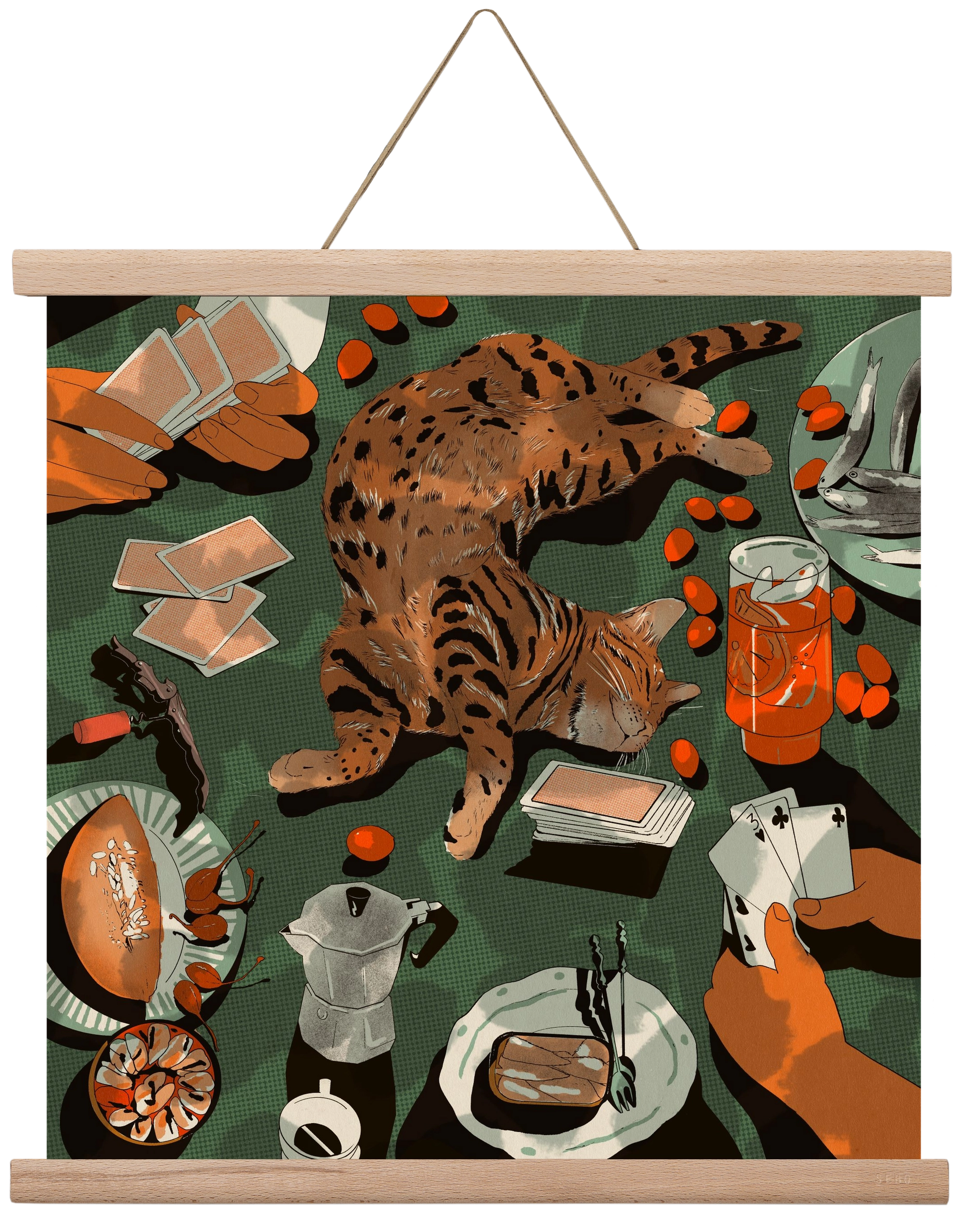 Dolce far niente, 40x40 cm (40x40 cm), Tölgy akasztó